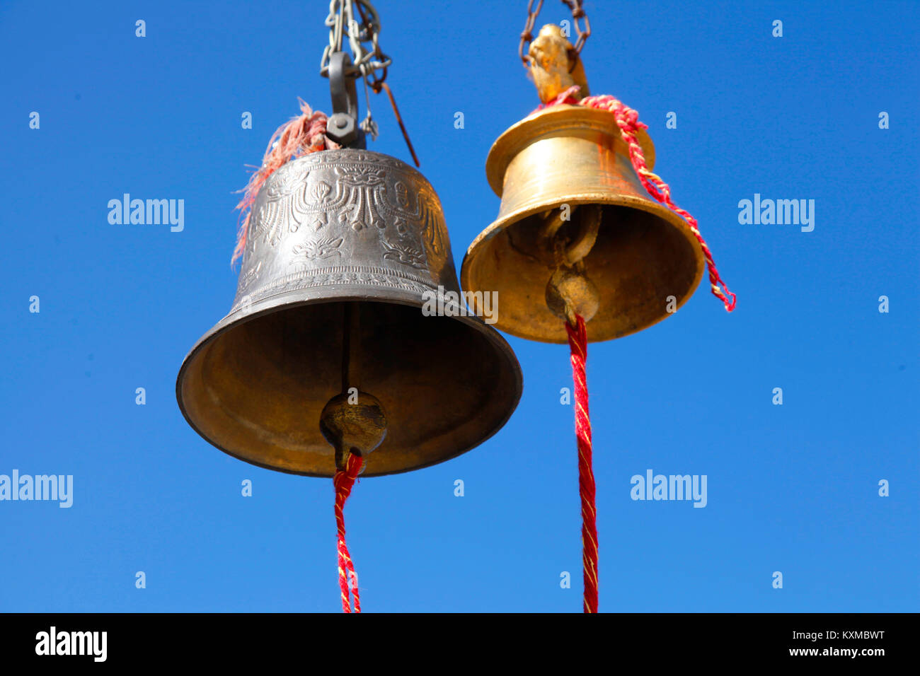 Brass Temple Bell, Uttarakhand, Himalaya, India © by Saji Maramon Stock