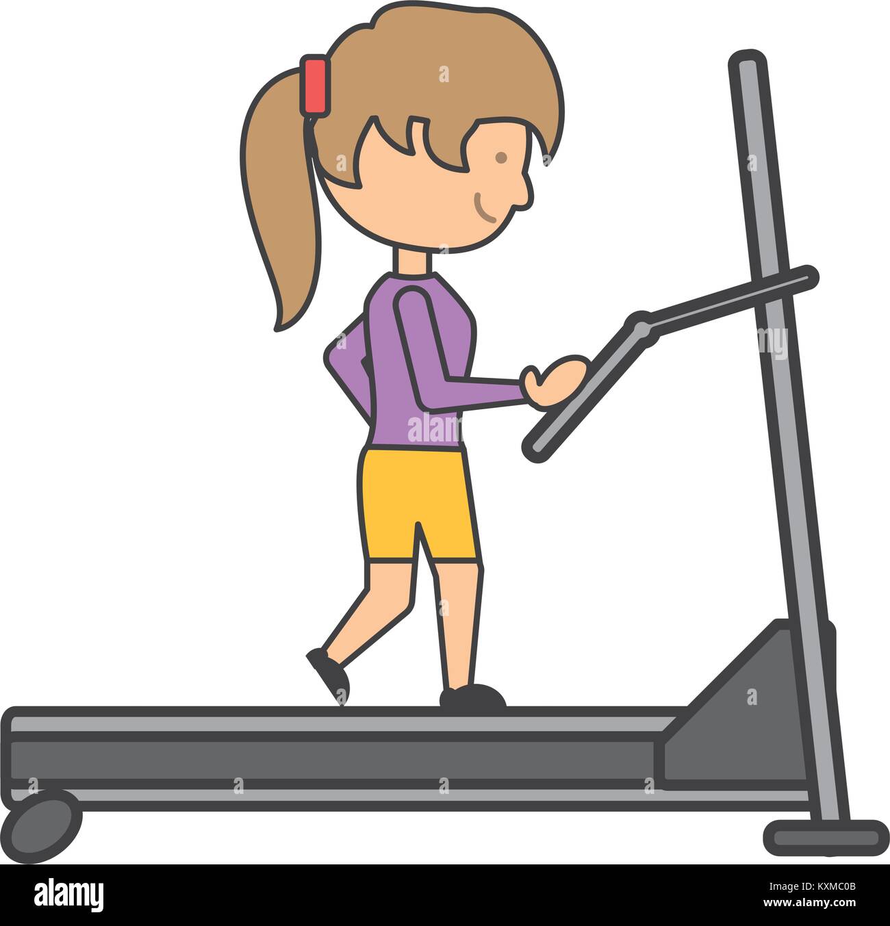 Woman Running On A Treadmill Stock Vector Image And Art Alamy 7360