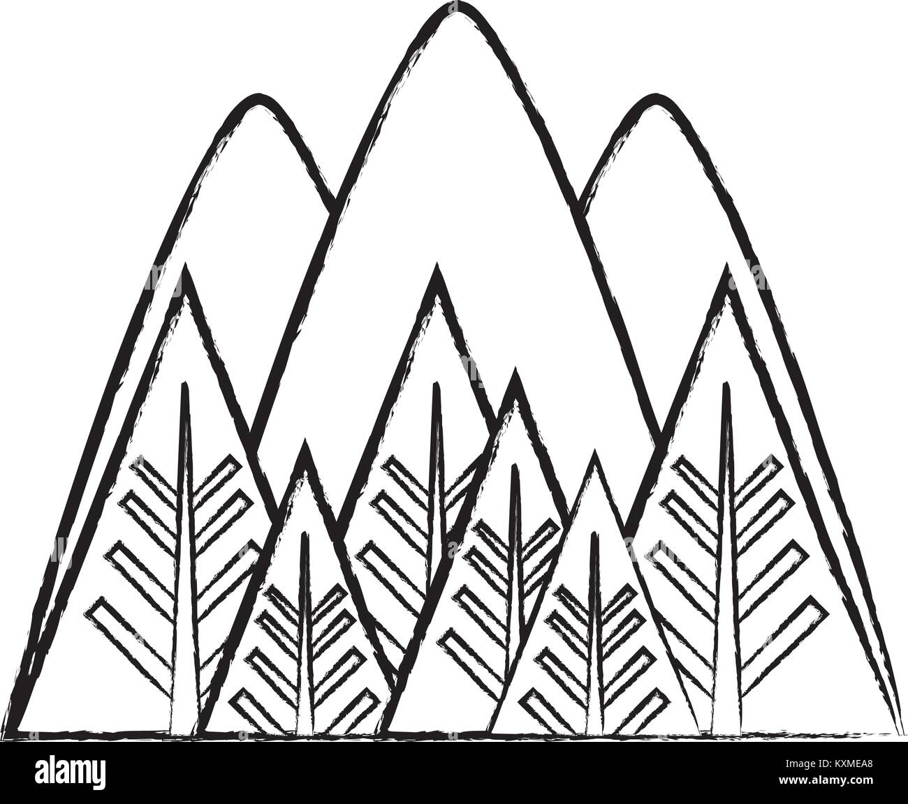 mountains and forest icon Stock Vector Image & Art - Alamy
