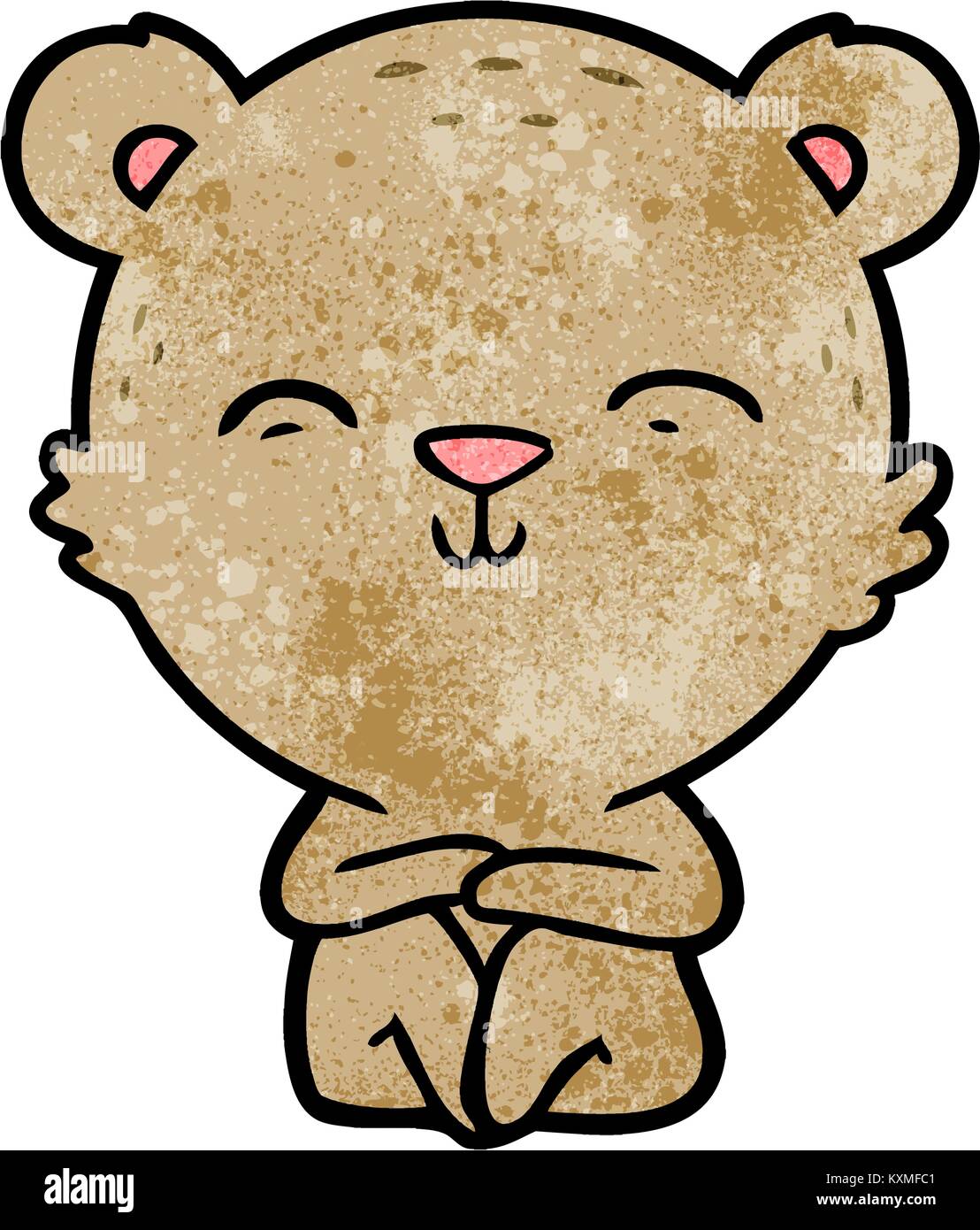 happy cartoon bear sitting Stock Vector Image & Art - Alamy