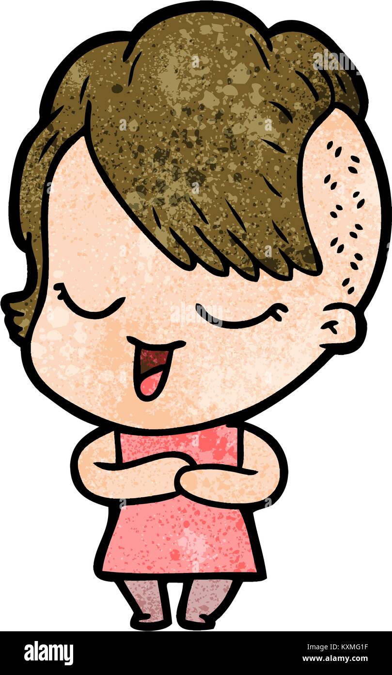 happy cartoon girl Stock Vector Image & Art - Alamy
