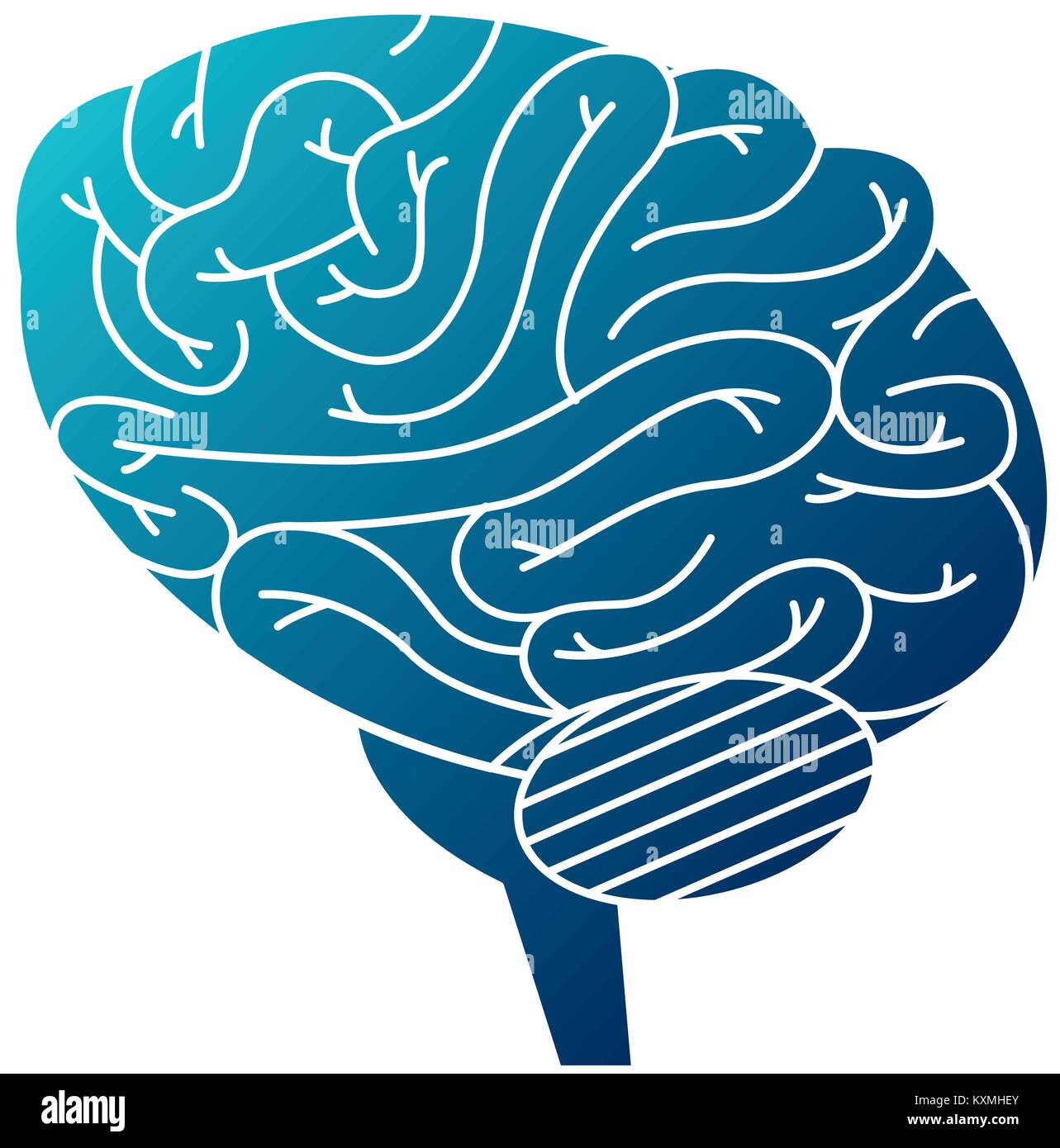 Psychology intelligence sign or cerebro simple intellectual symbol hi ...