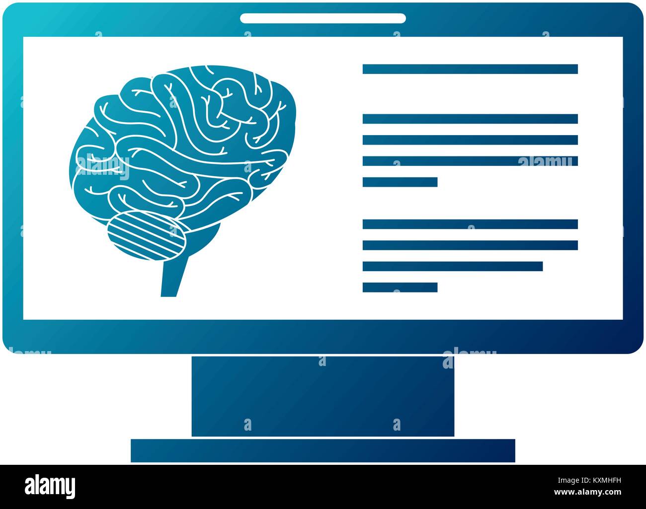 monitor computer with brain Stock Vector Image & Art Alamy