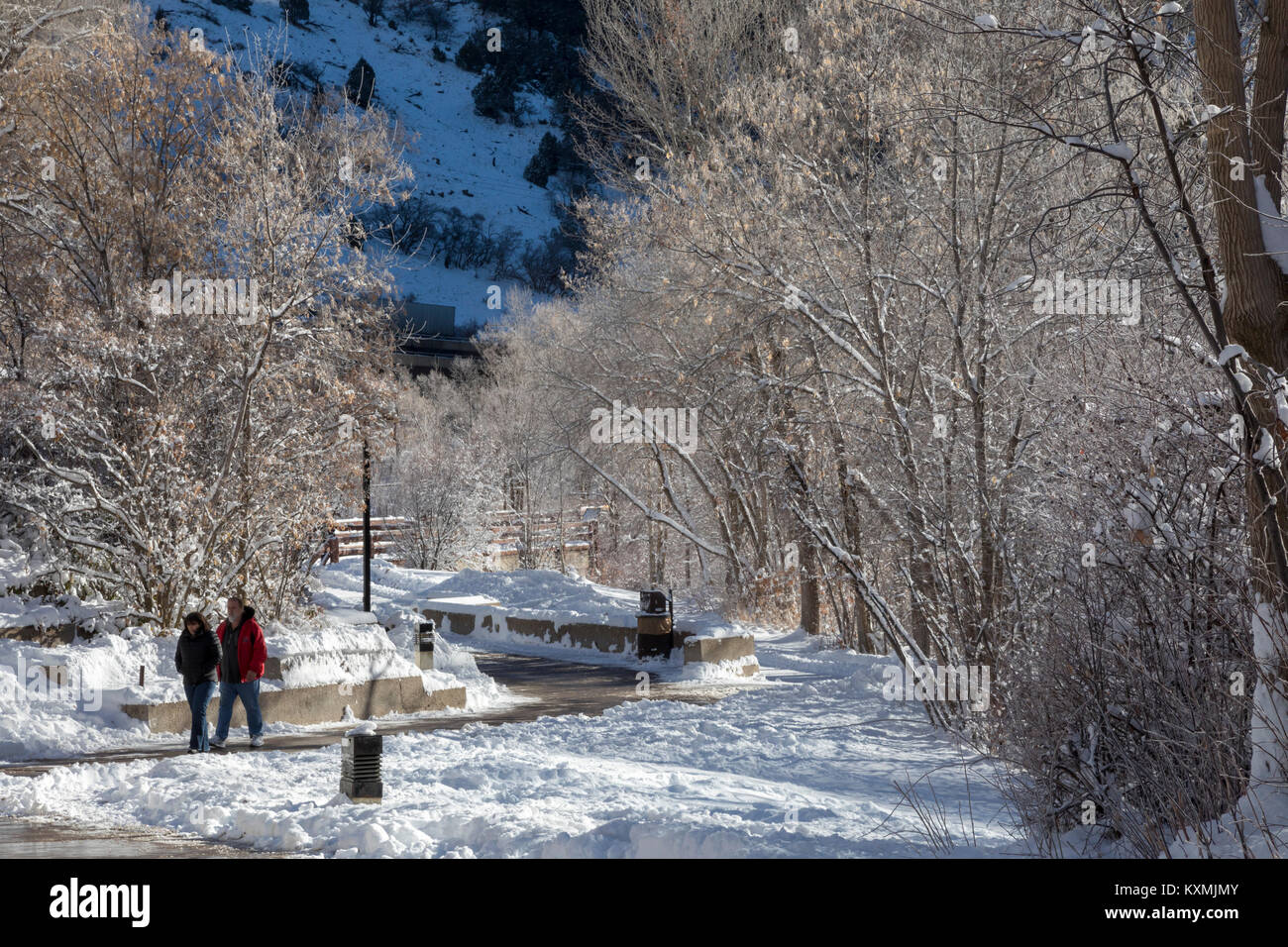Glenwood Springs, Colorado - The Grizzly Creek rest stop on Interstate 70 in Glenwood Canyon. Stock Photo
