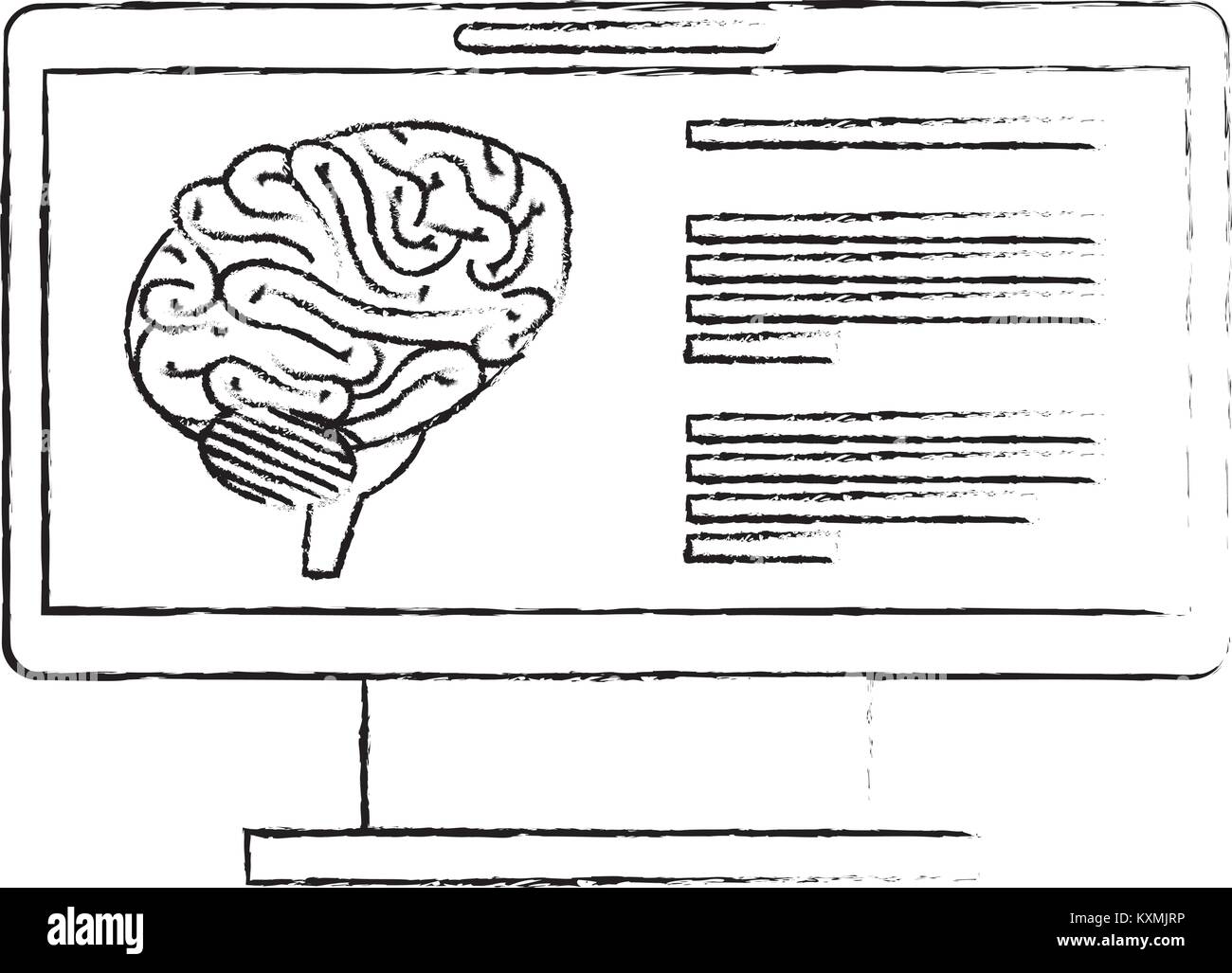 monitor computer with brain Stock Vector Image & Art Alamy