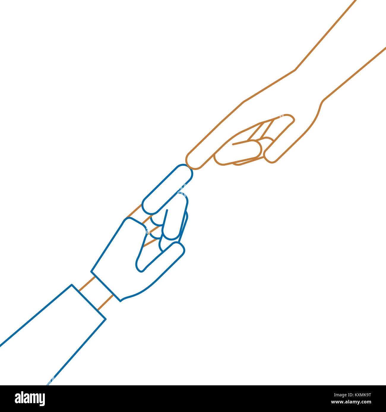 Robot and human hand touching Stock Vector Images - Alamy