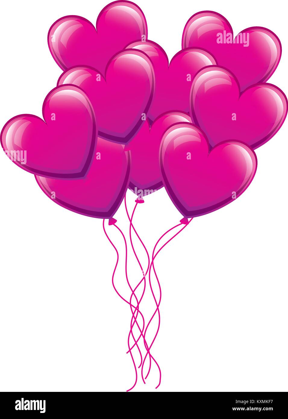 balloons air with heart shape Stock Vector Image & Art - Alamy