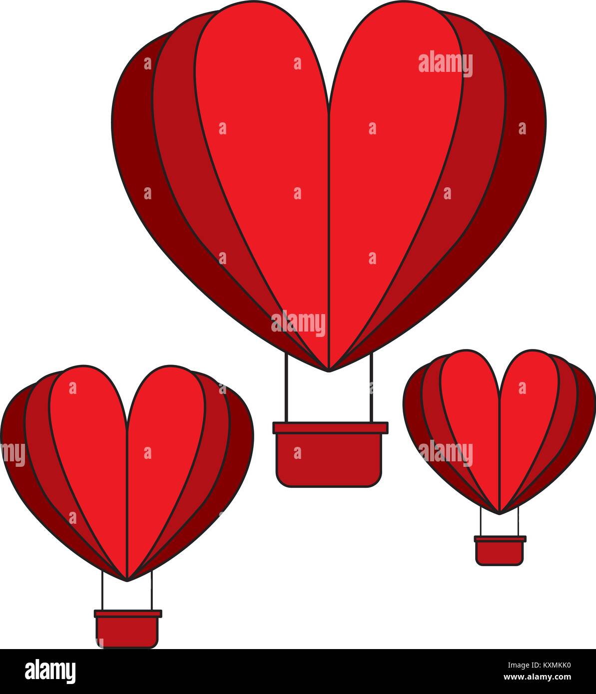 hot air balloons flying with heart shape Stock Vector Image & Art - Alamy