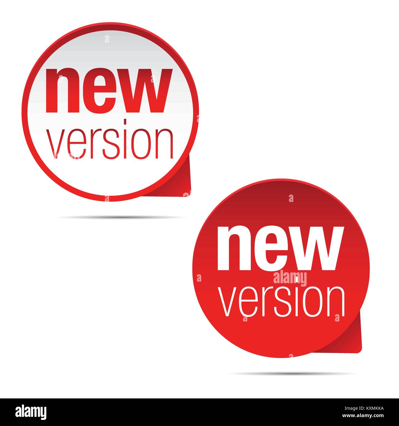 New version label tag red Stock Vector