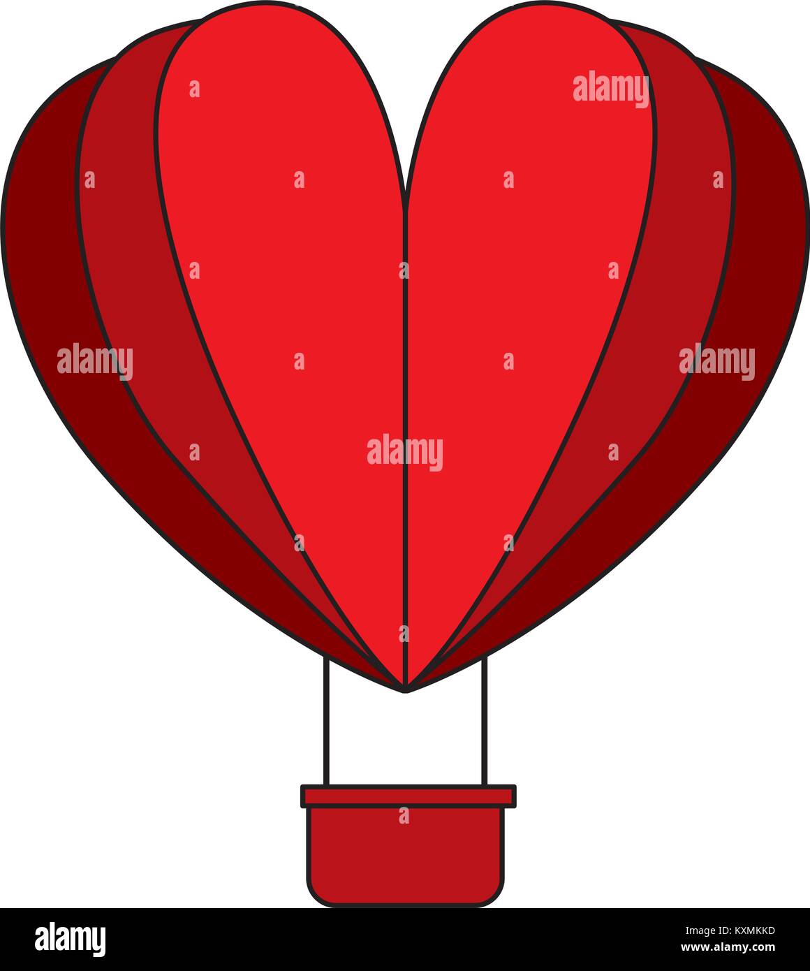 hot air balloon flying with heart shape Stock Vector Image & Art - Alamy