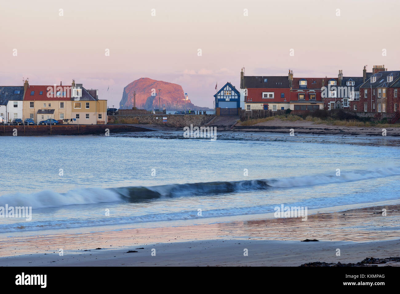 The Bass Rock from the West Beach of North Berwick, East Lothian, Scotland. Stock Photo