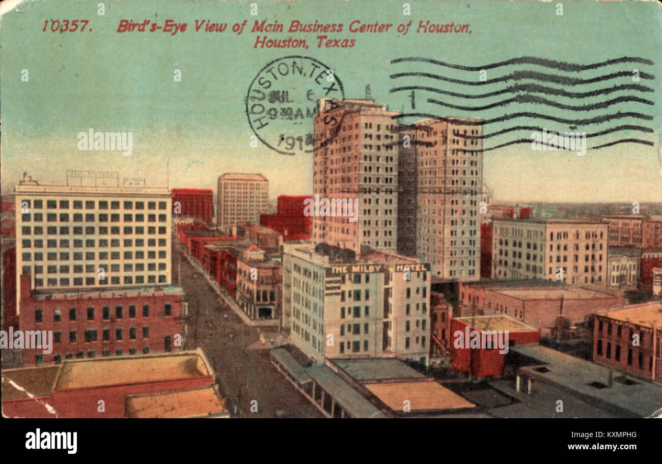 Bird'seye view Houston TexasMilby Hotel Stock Photo Alamy