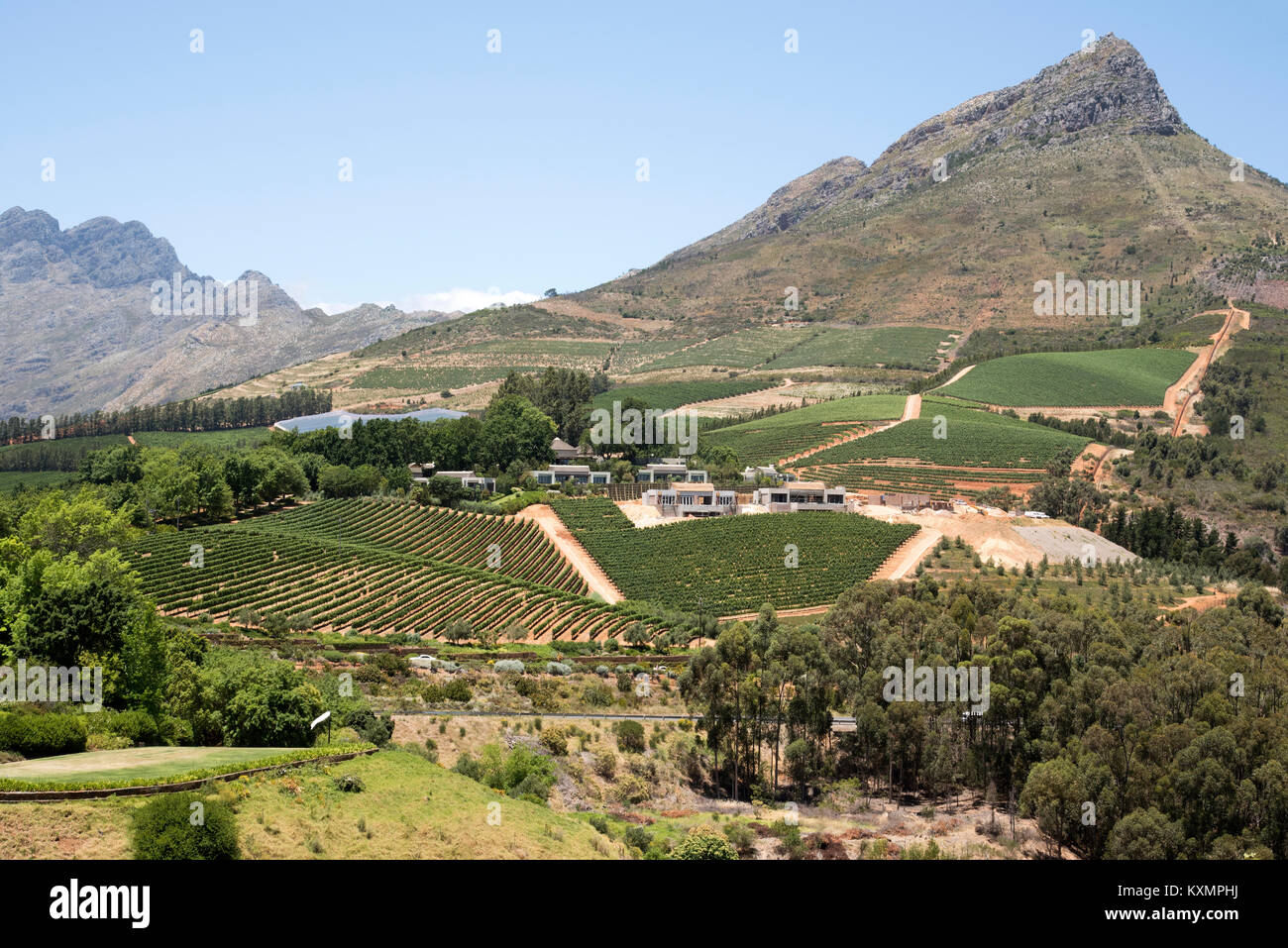 Stellenbosch Western cape South Africa. December 2017. Delaire wine estate  viewed across the Helshoogte Pass Stock Photo - Alamy