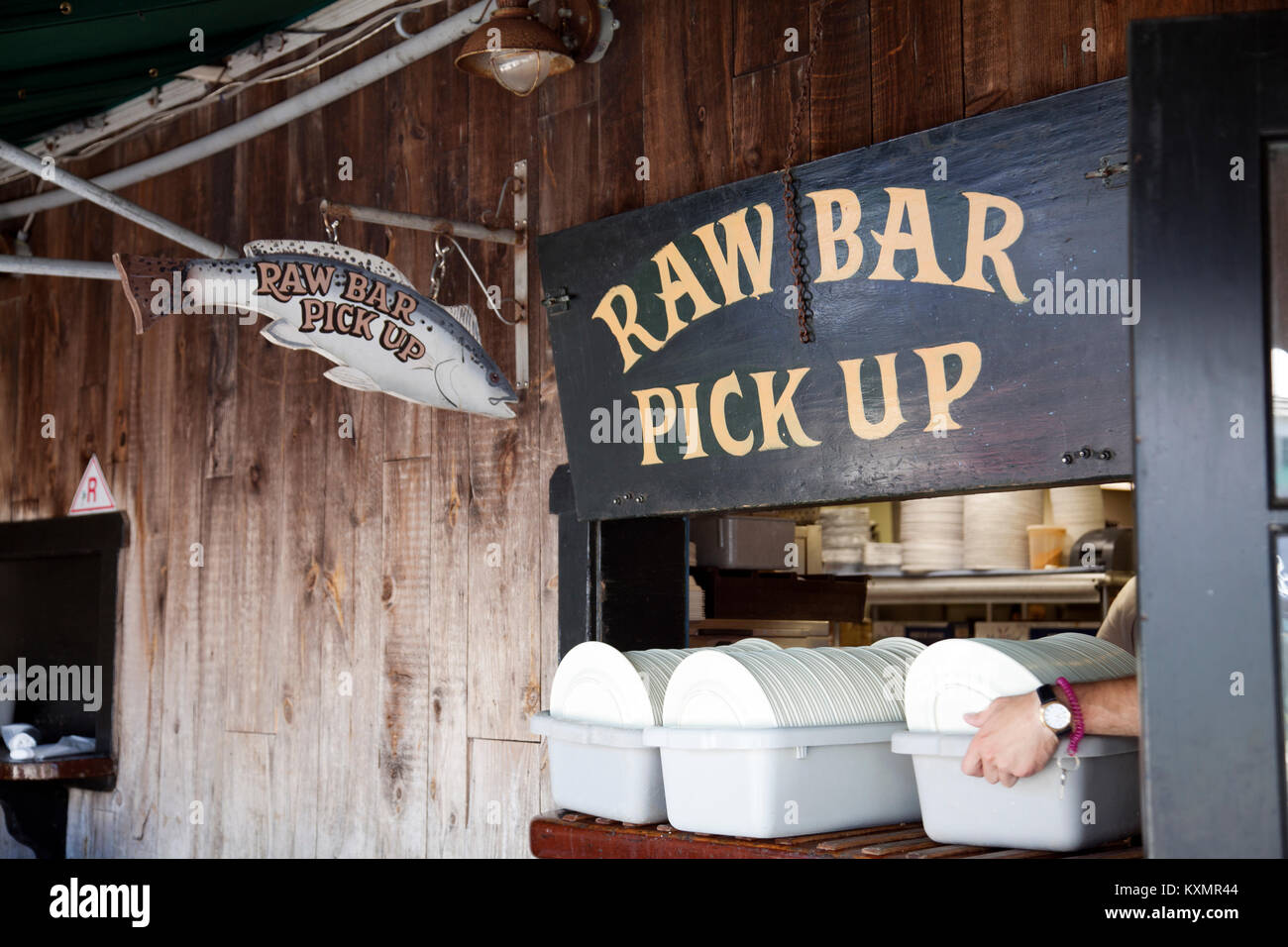 Lobster House Deck 'Raw Bar Pick Up' at Cape May in New Jersey USA