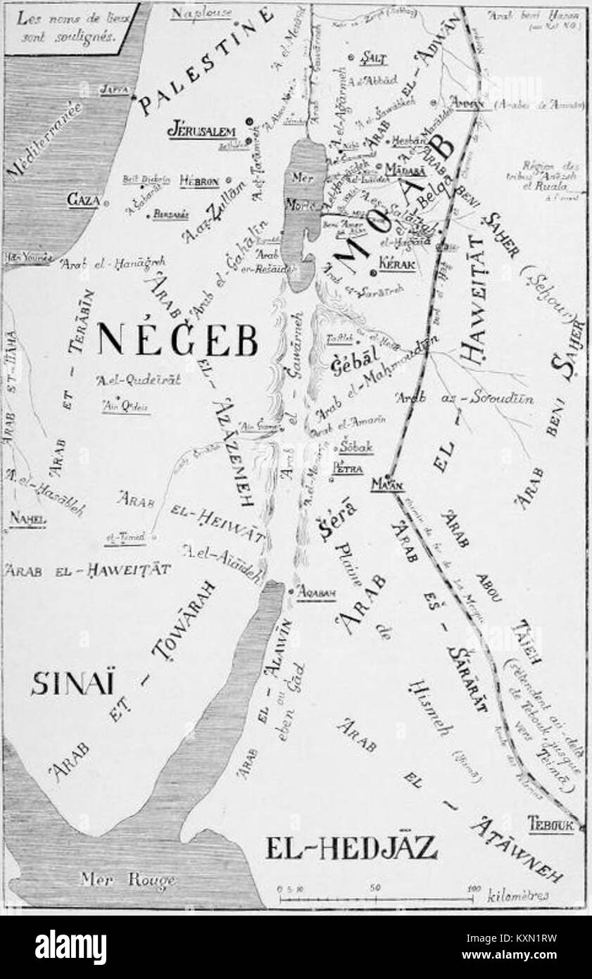 This ancient map illustrates the territories and routes of Bedouin ...