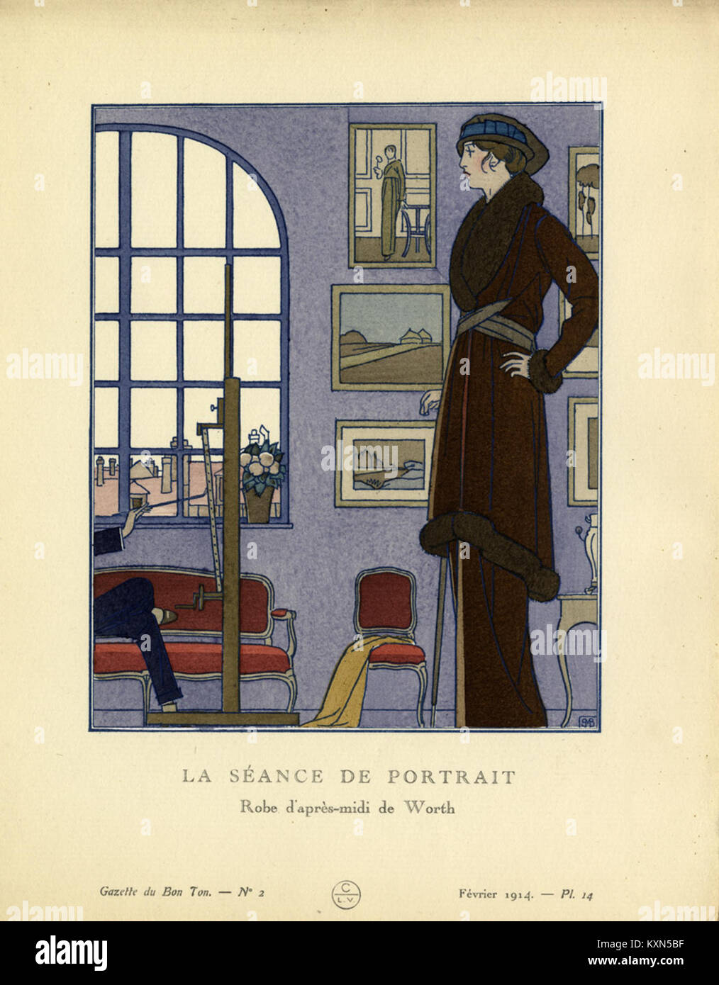 Bernard Boutet de Monvel. Gazette du Bon Ton- Art, Modes & Frivolités. February 1914. (9802088415) Stock Photo