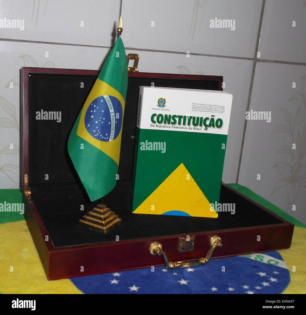 Bandeira do Brasil Constitição do Brasil Stock Photo