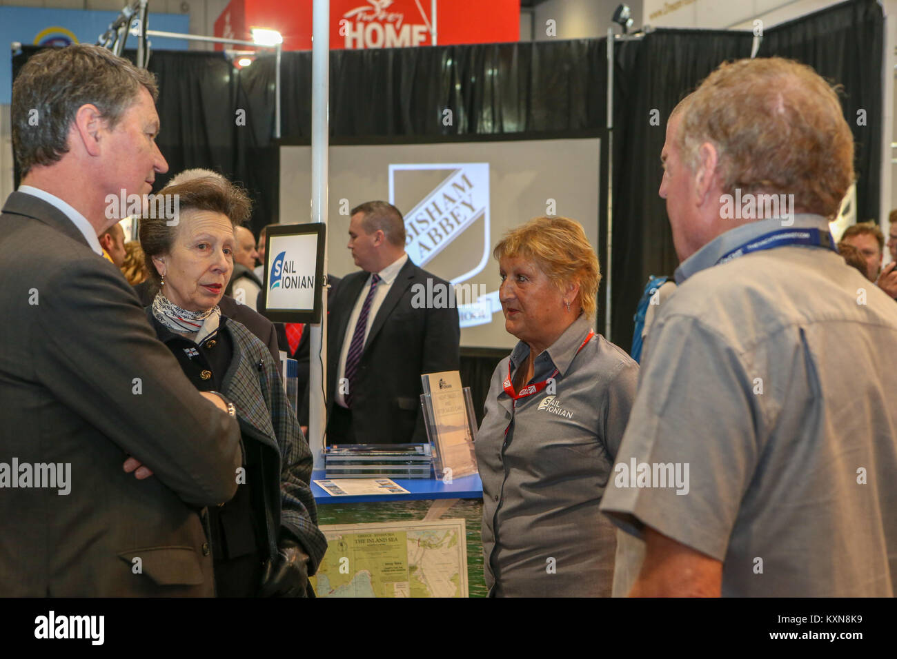 London, UK. 10th January, 2018.HRH the Princess Royal attends the first day of the London Boat Show at London's Excel. Stock Photo