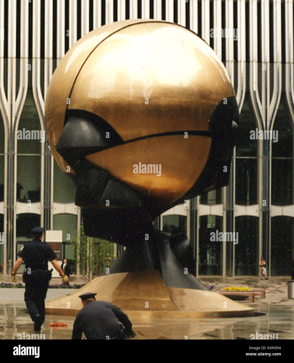 This image shows a cropped view of the Austin Tobin Plaza at One World ...