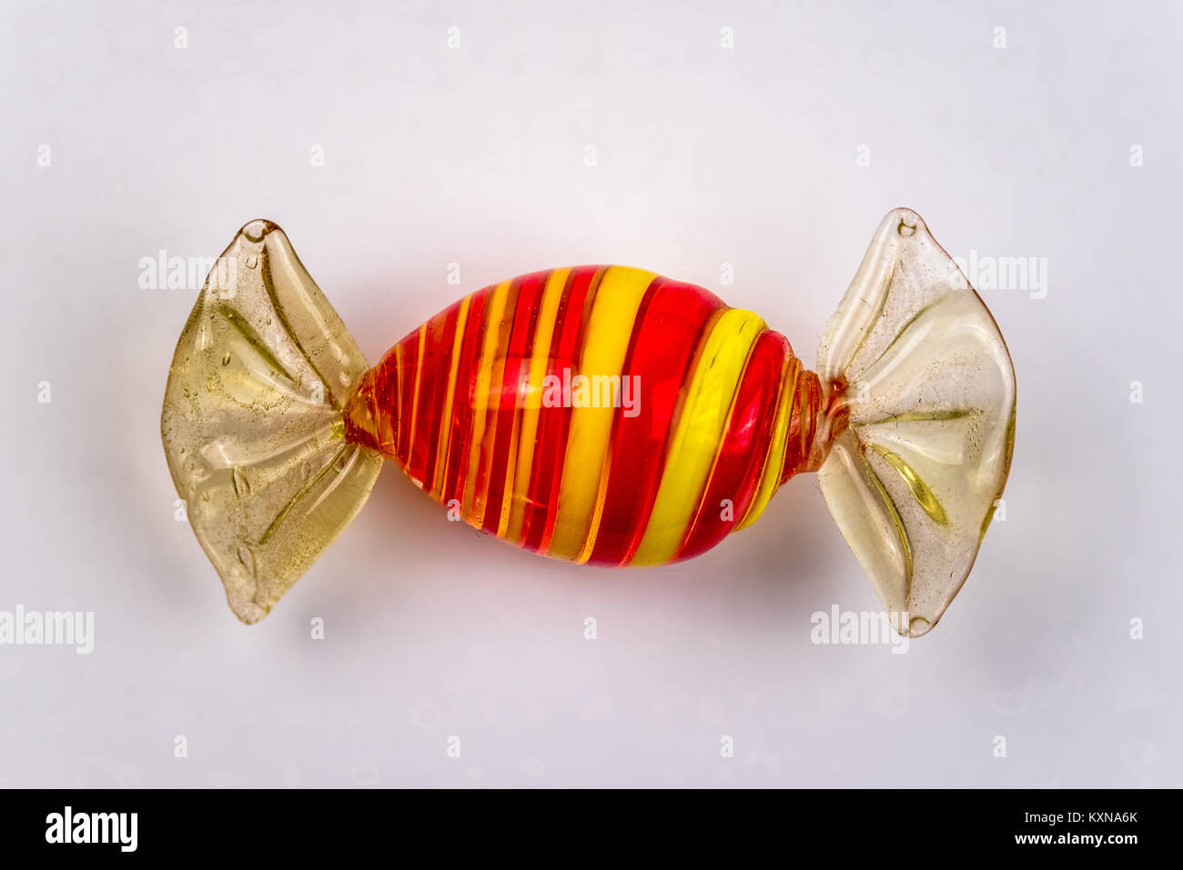 Candy ornament isolated on white background made of glass Stock Photo