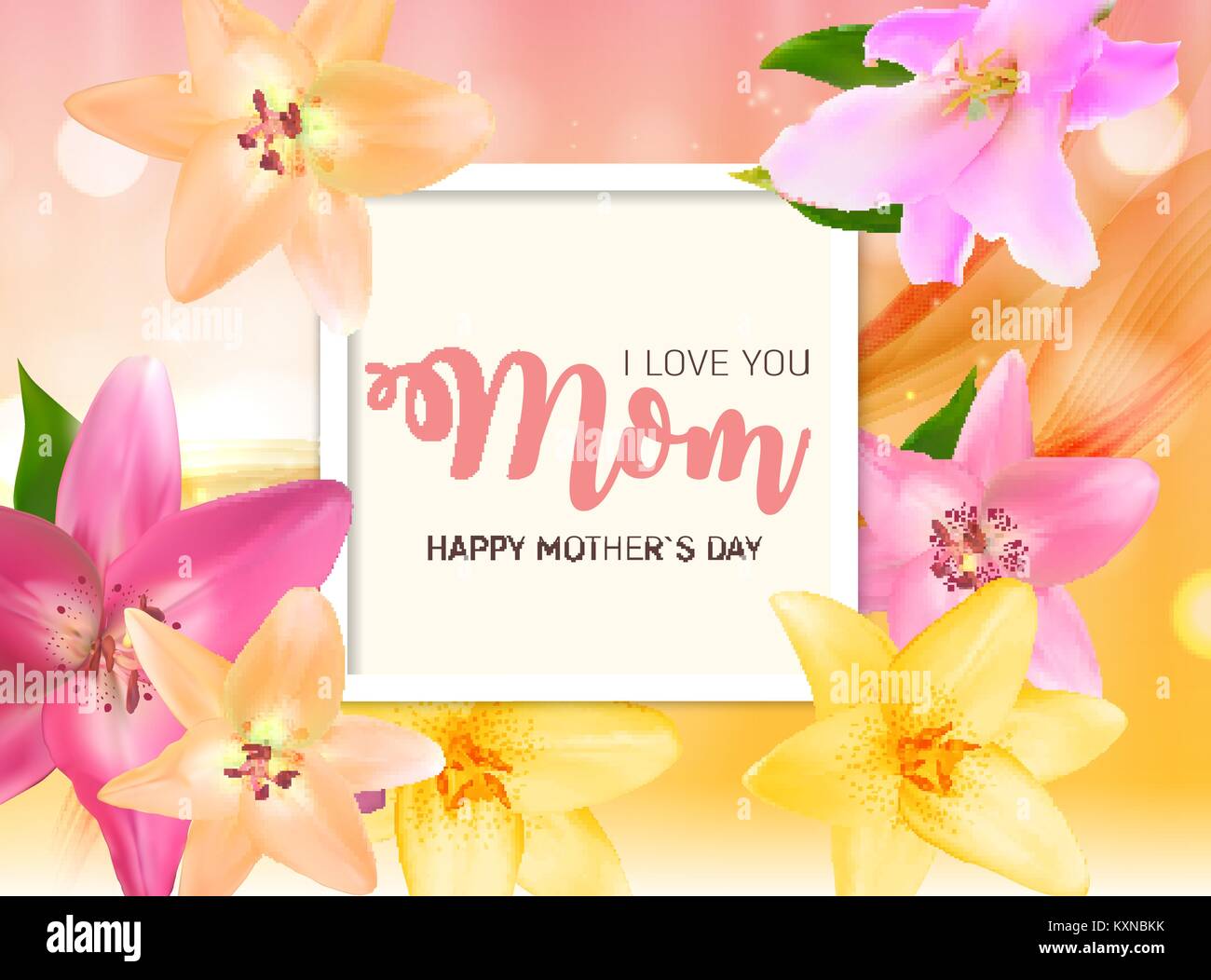 Happy Mother`s Day Background with Flowers. Vector Illustration Stock ...