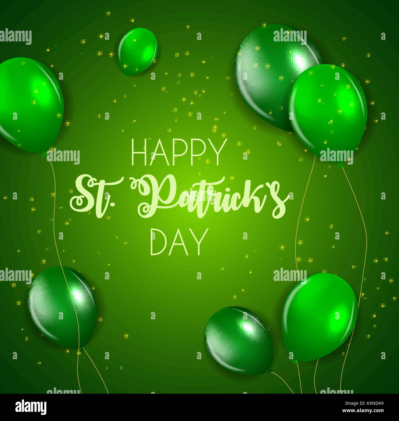 Happy Saint Patricks Day Background with Balloons. Vector Illustration Stock Vector