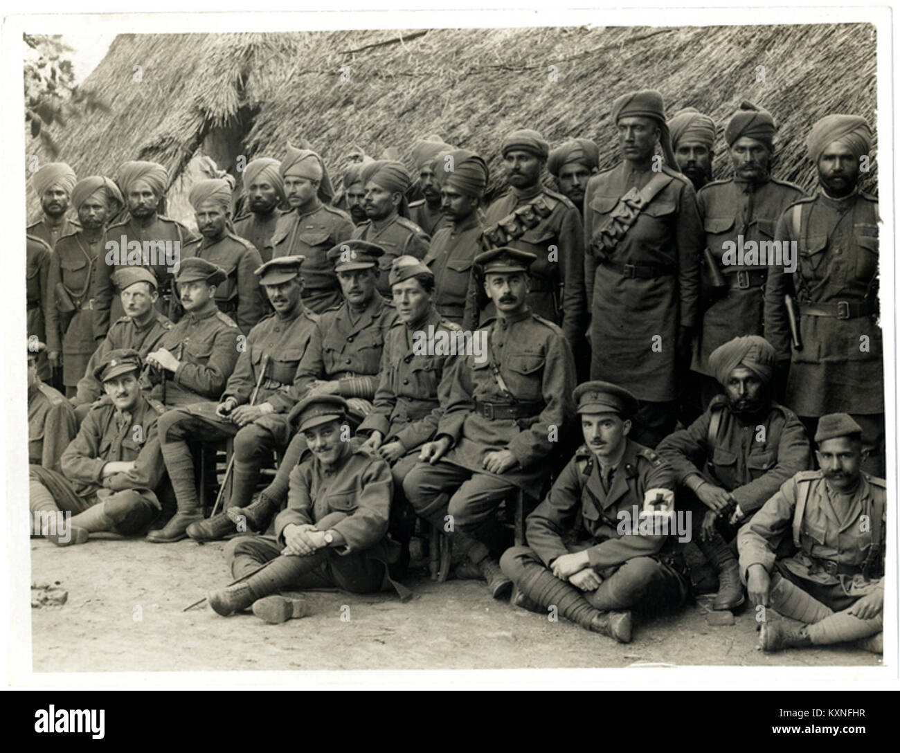 A photograph depicts British and Indian officers of the 57th Wildes ...