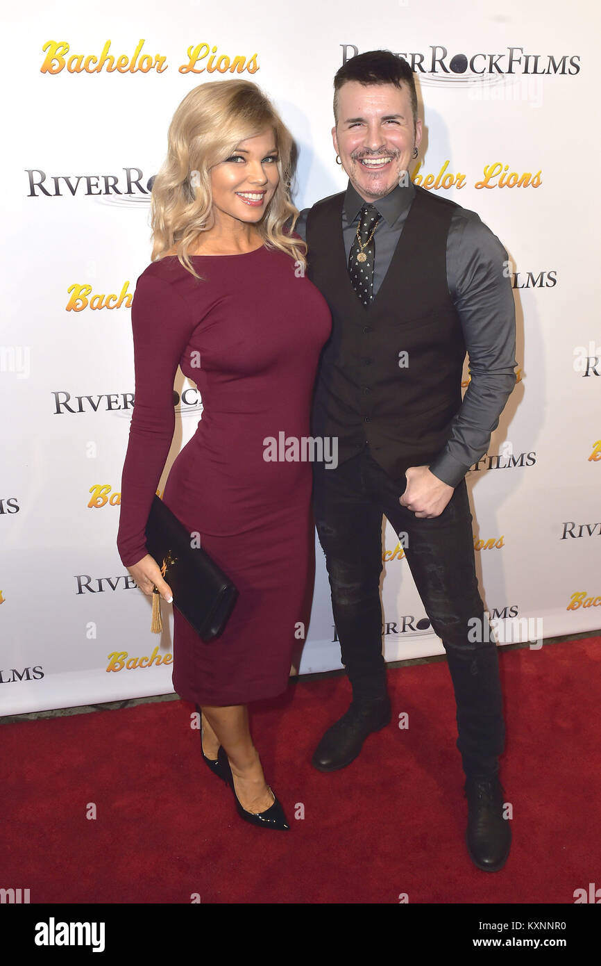 Donna D'Errico and Hal Sparks attend the 'Bachelor Lions' premiere at Arclight Hollywood on January 9, 2018 in Hollywood, California. | Verwendung weltweit Stock Photo