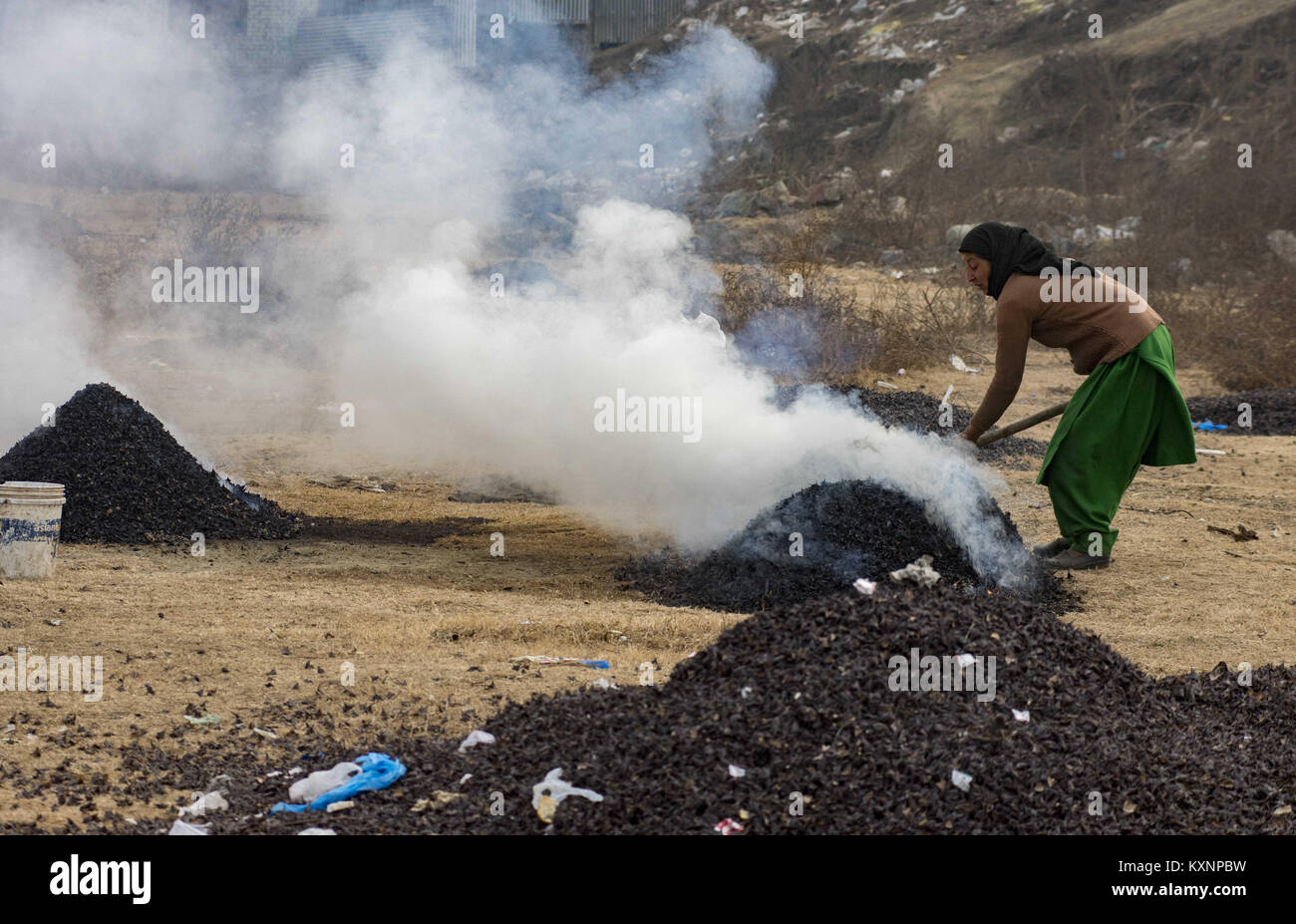 December 9, 2017 Narbal, Jammu and Kashmir, India A Kashmiri woman