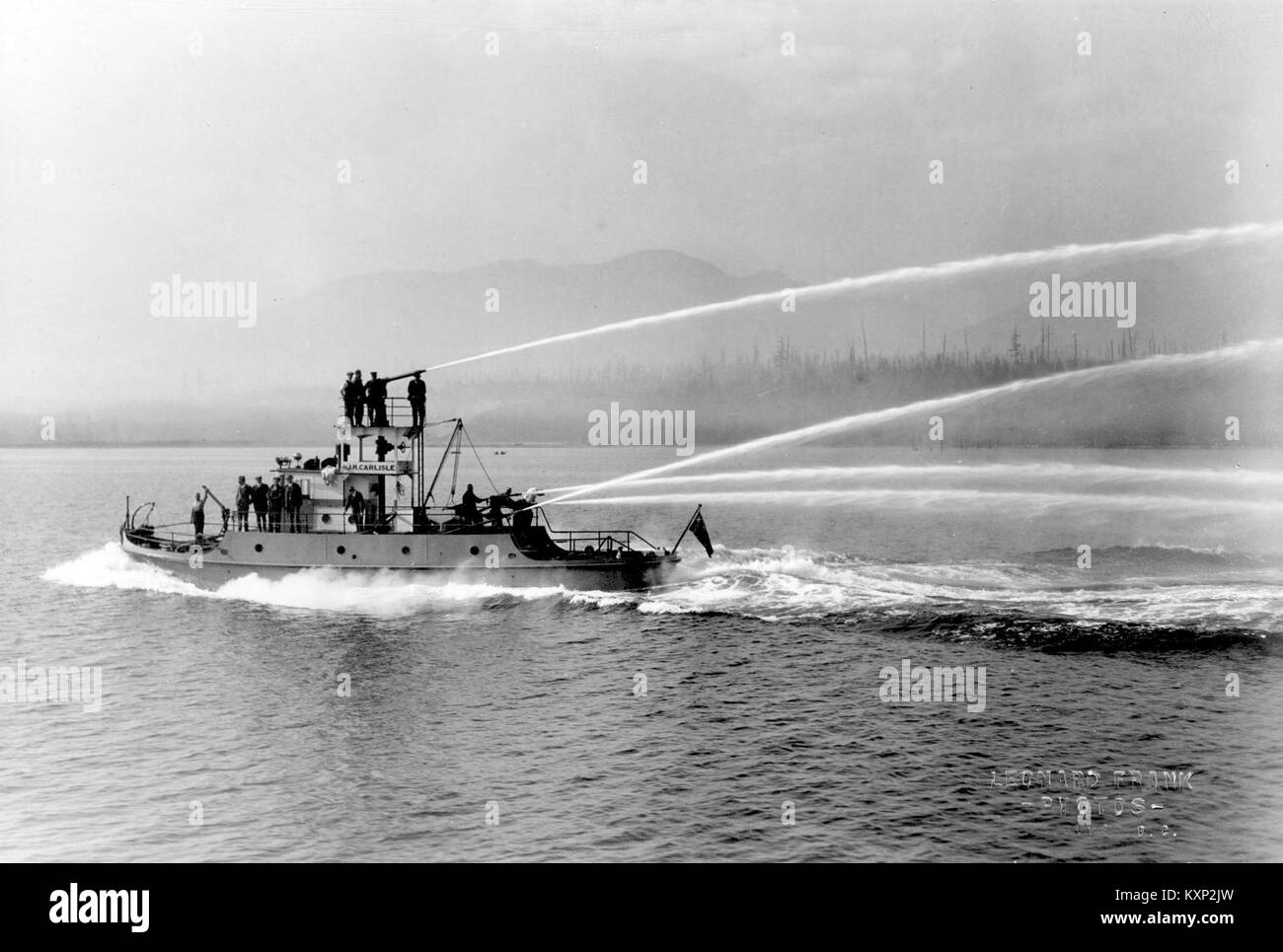 Bo P359 - Demonstration of Vancouver's first fire boat 'J.H. Carlisle' Stock Photo