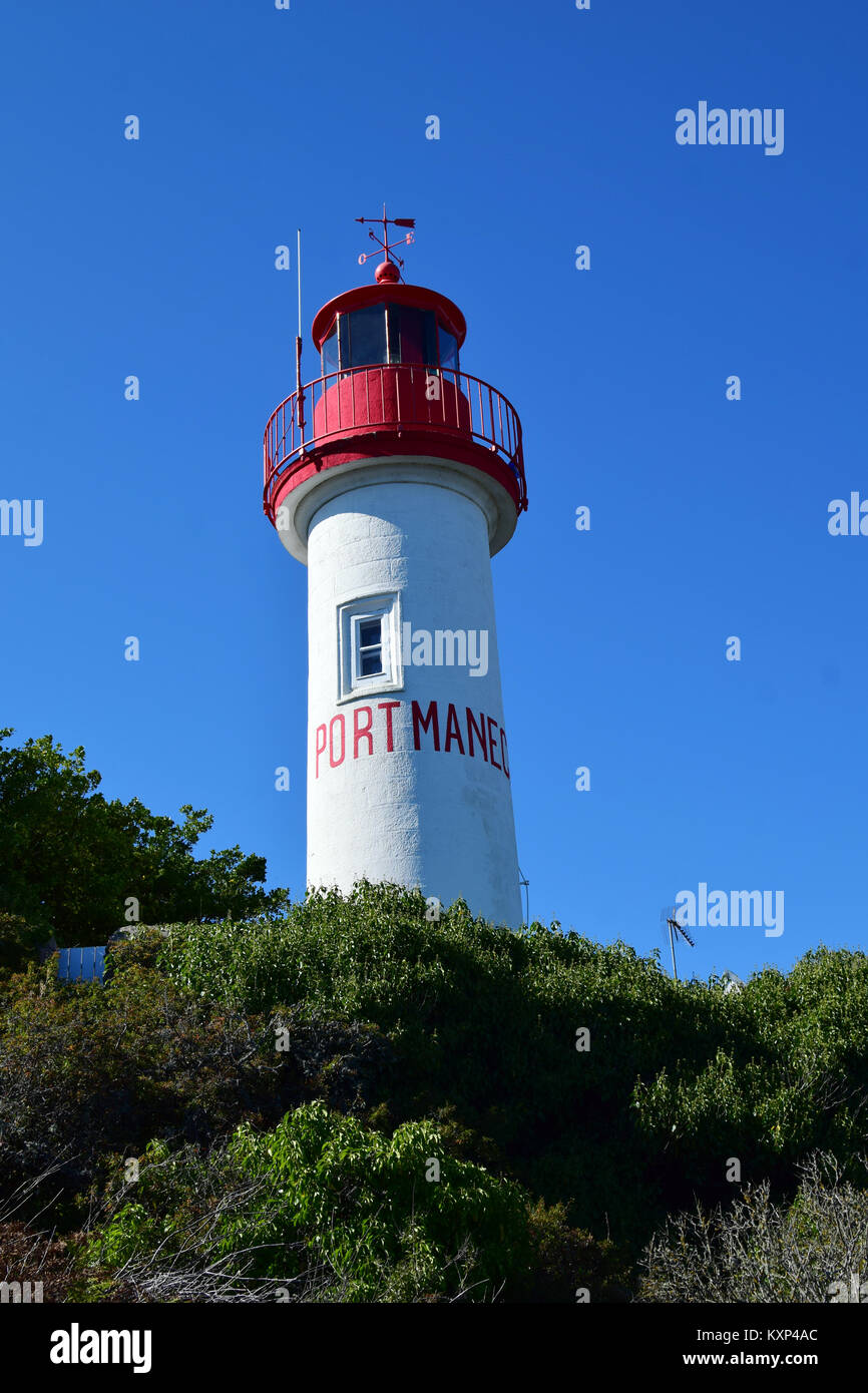 Lighthouse at Port Manec'h, Brittany, France Stock Photo