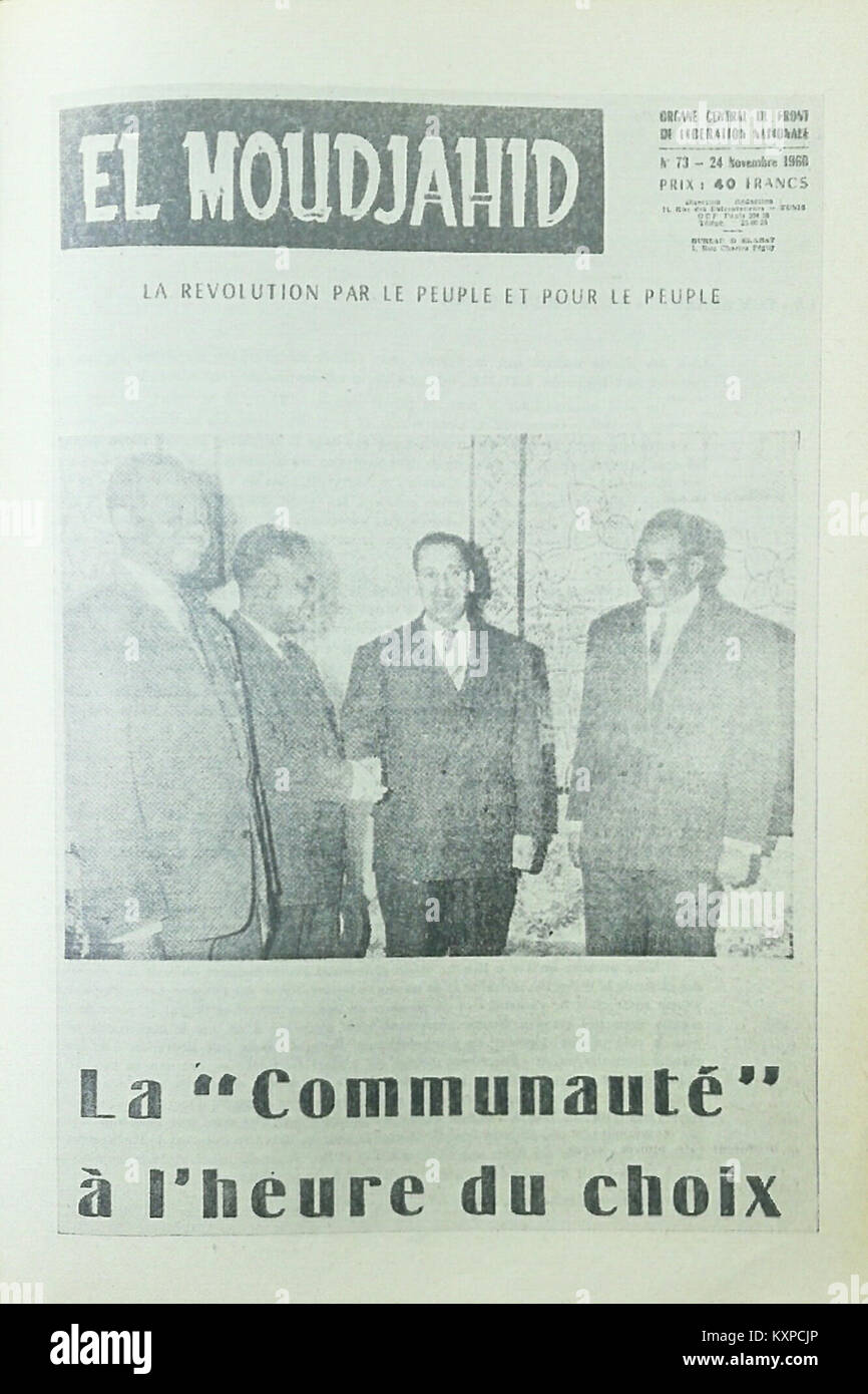 El Moudjahid Fr (73) - 24-11-1960 - La Communaute ́a l̀'heure du choix Stock Photo
