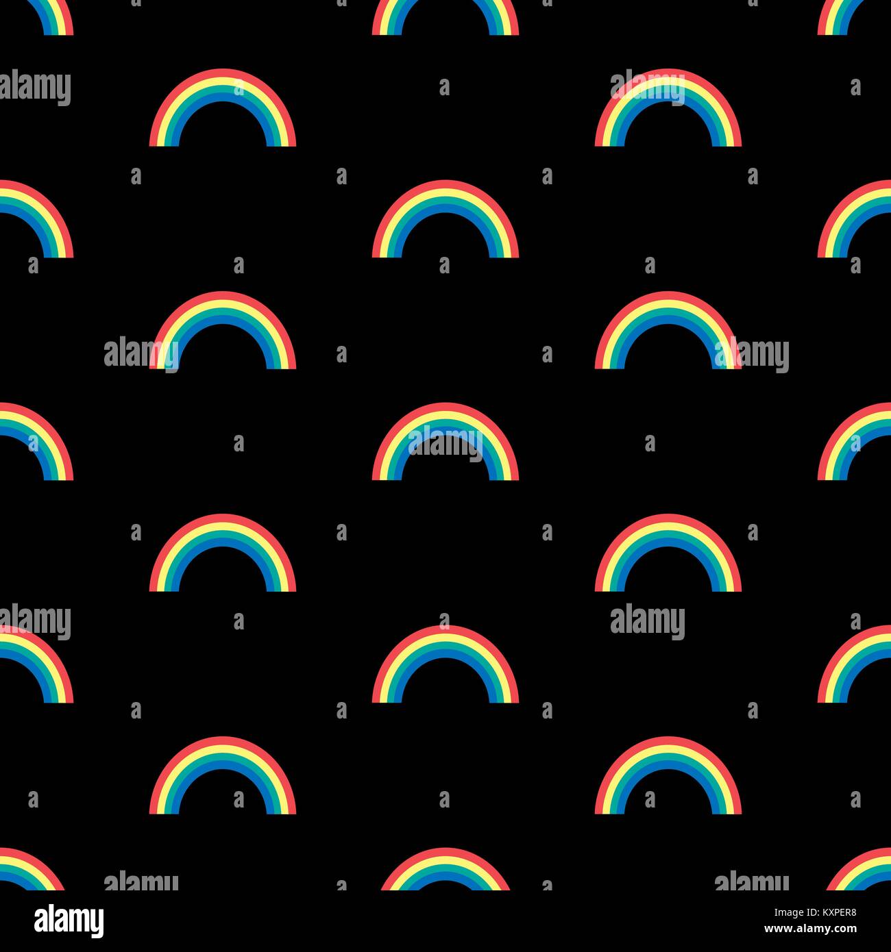 Seamless Pattern with rainbows on white. Vector Illustration Stock ...