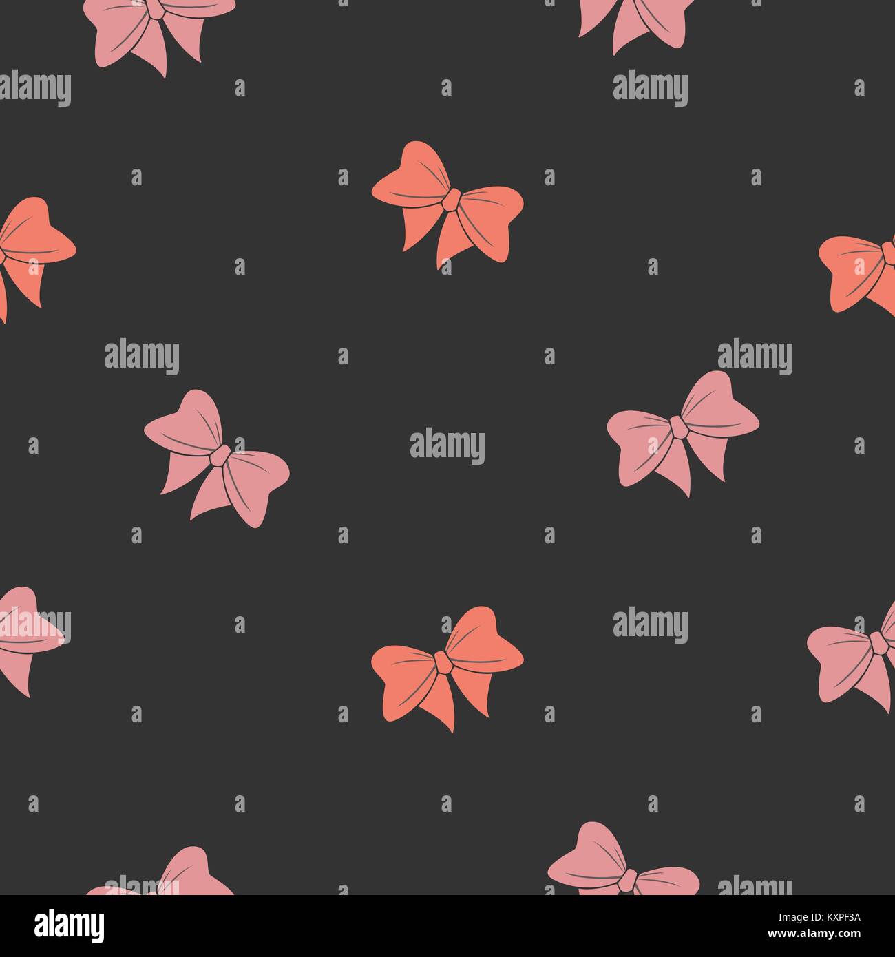 Seamless Pattern with pink and red bows on dark background. Vector ...