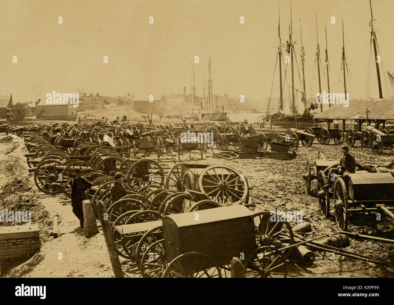 Captured guns at Richmond Stock Photo