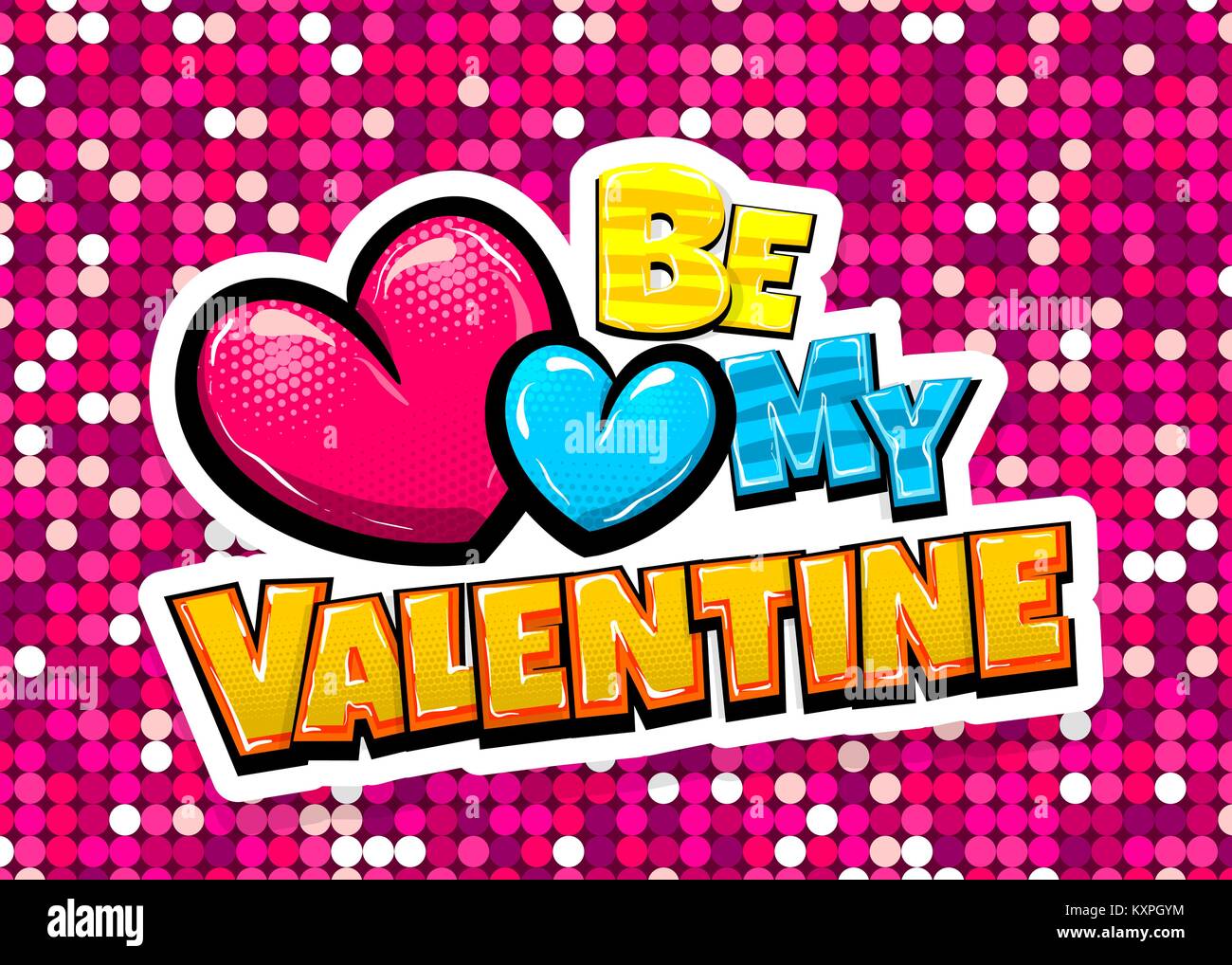 Happy Valentines Day pop art Stock Vector