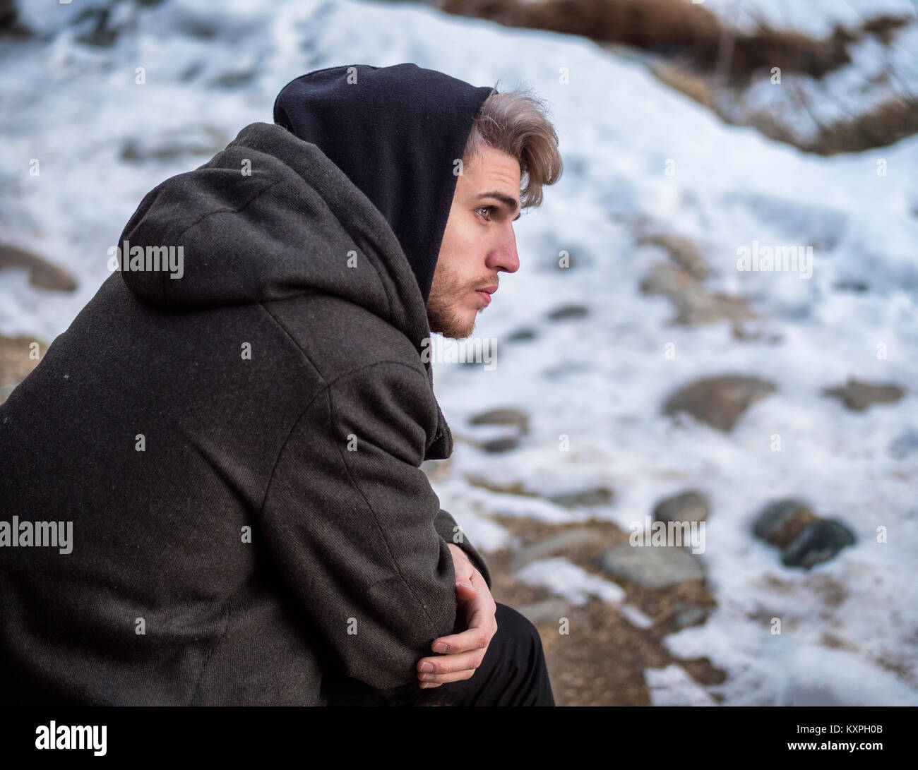 Portrait Young Man Hoodie Posing Outdoor Stock Photo 1202777608 |  Shutterstock