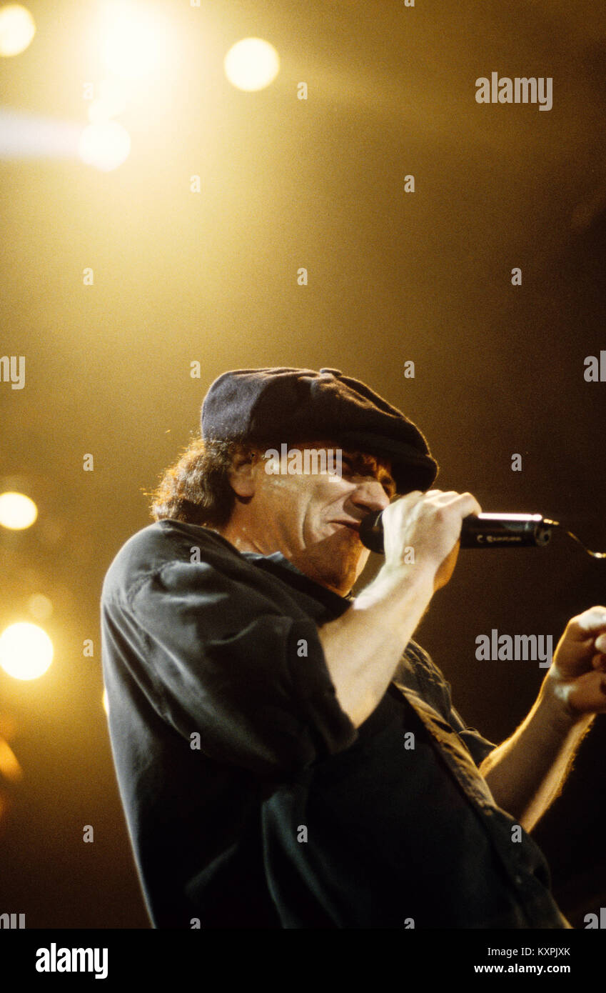 AC/DC’s singer Brian Johnson performing live at The Sports Palace in ...
