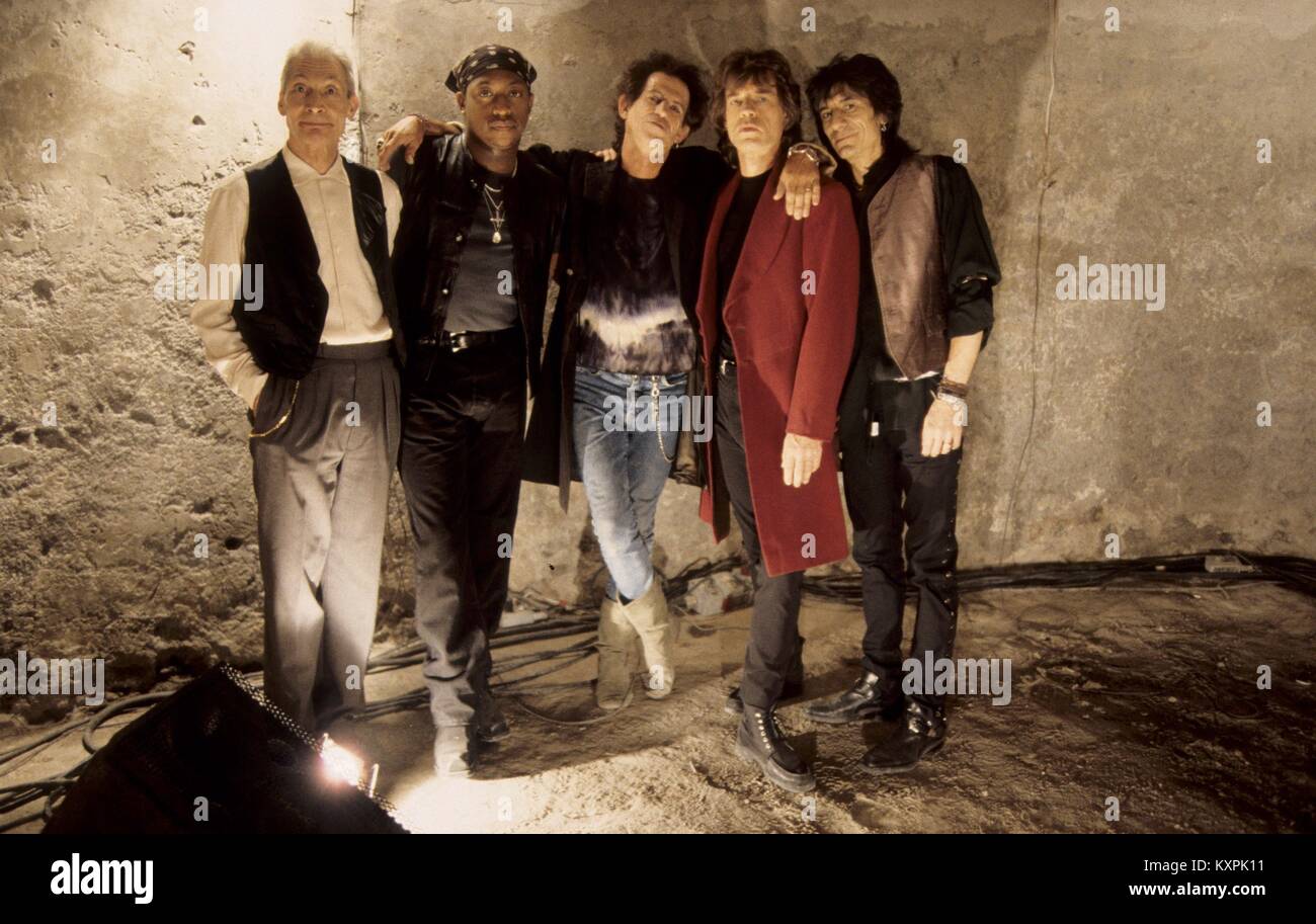 The Rolling Stones on location at The ExTemplo de San Lazaro downtown  Mexico City during the making of the video I GO WILD. January 1995. ** NO  MEXICO ** (C)RTAceves / MediaPunch