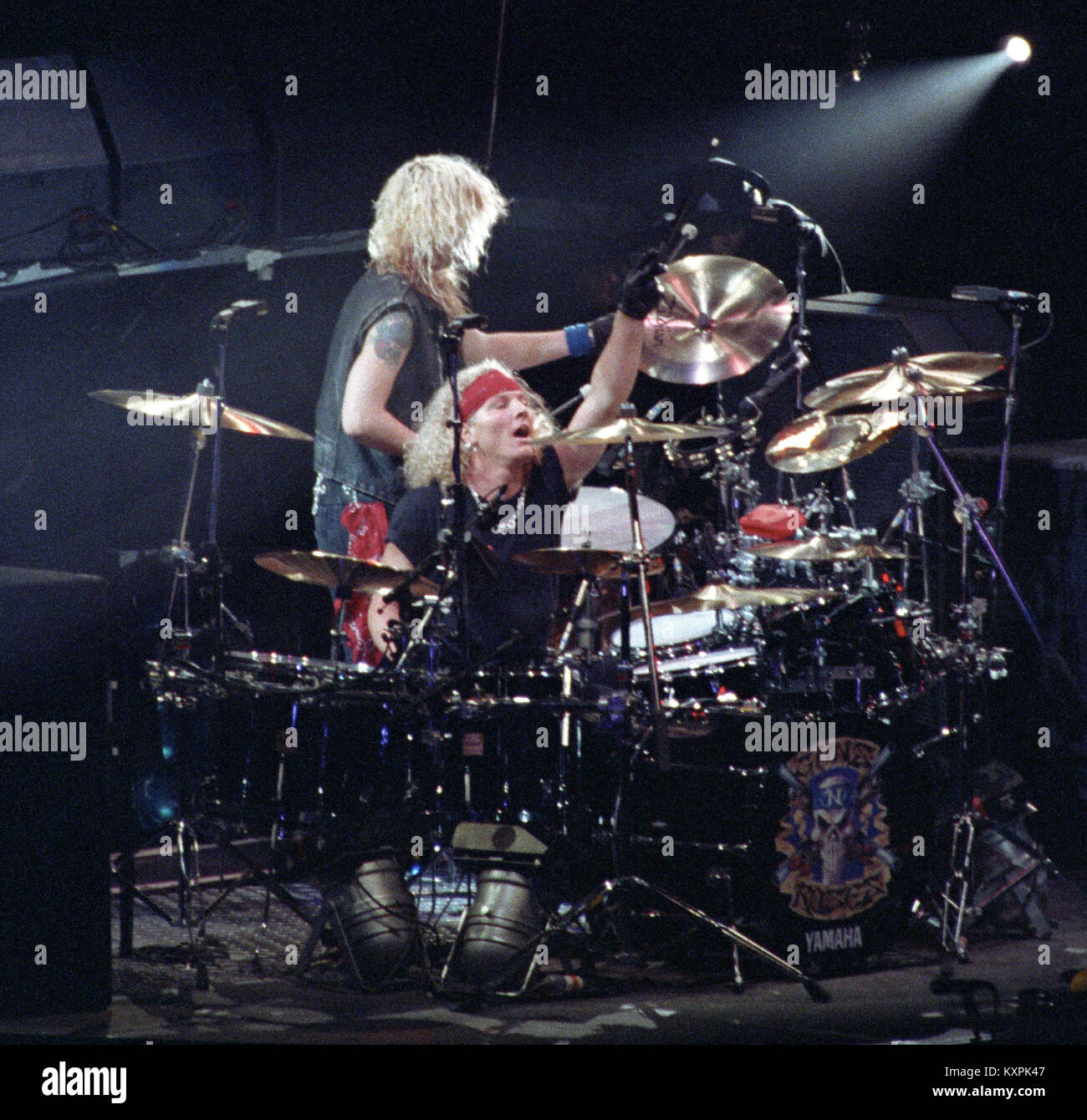 Guns and Roses drummer Matt Sorum performing live during the USE YOUR  ILLUSION world tour at The Sports Palace in Mexico City in April 2nd 1992  (C) RTAceves / MediaPunch NO MEXICO