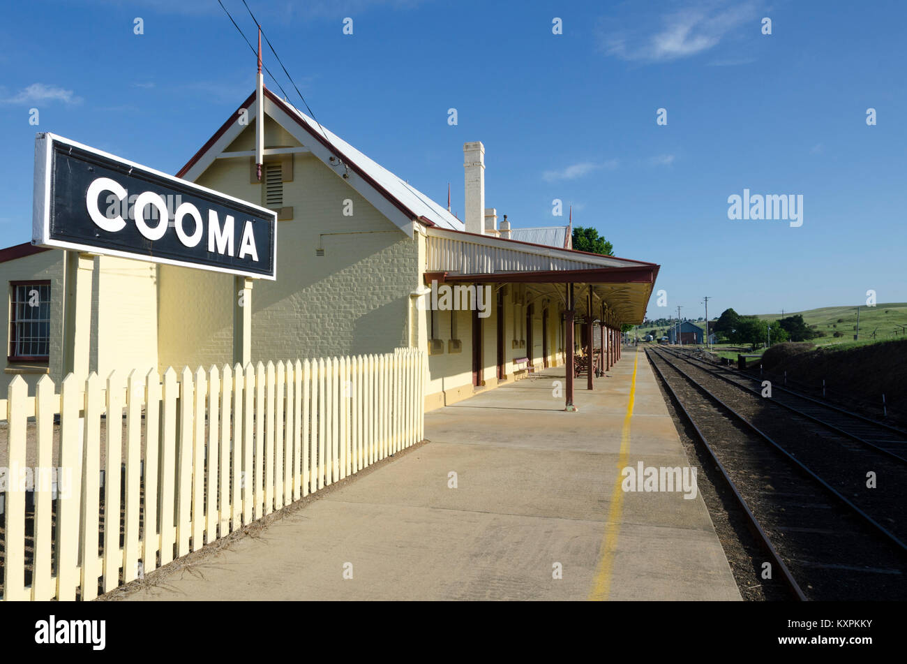 Railway station building at Cooma, New South Wales, Australia Stock