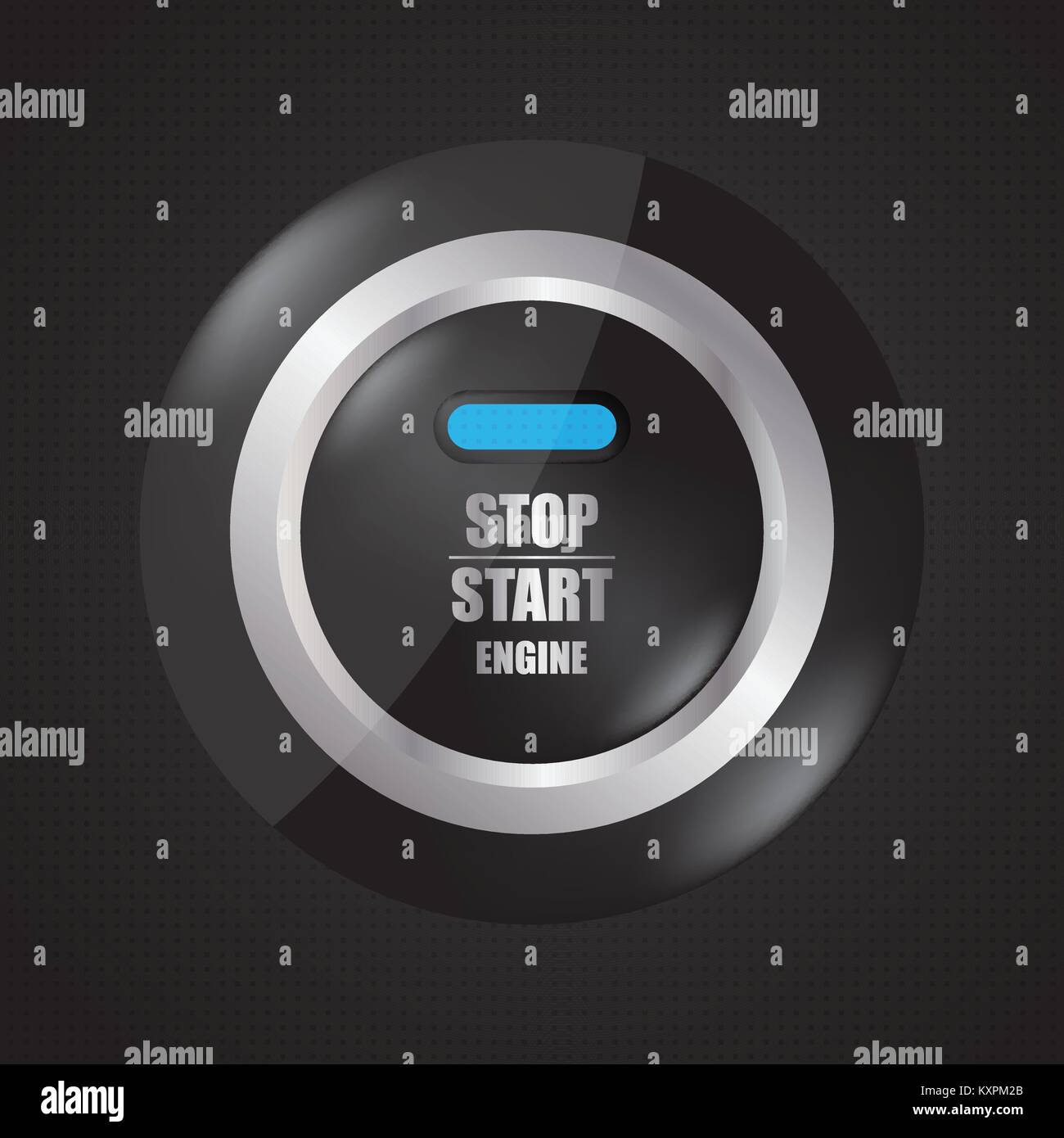 special stop-start engine button Stock Vector