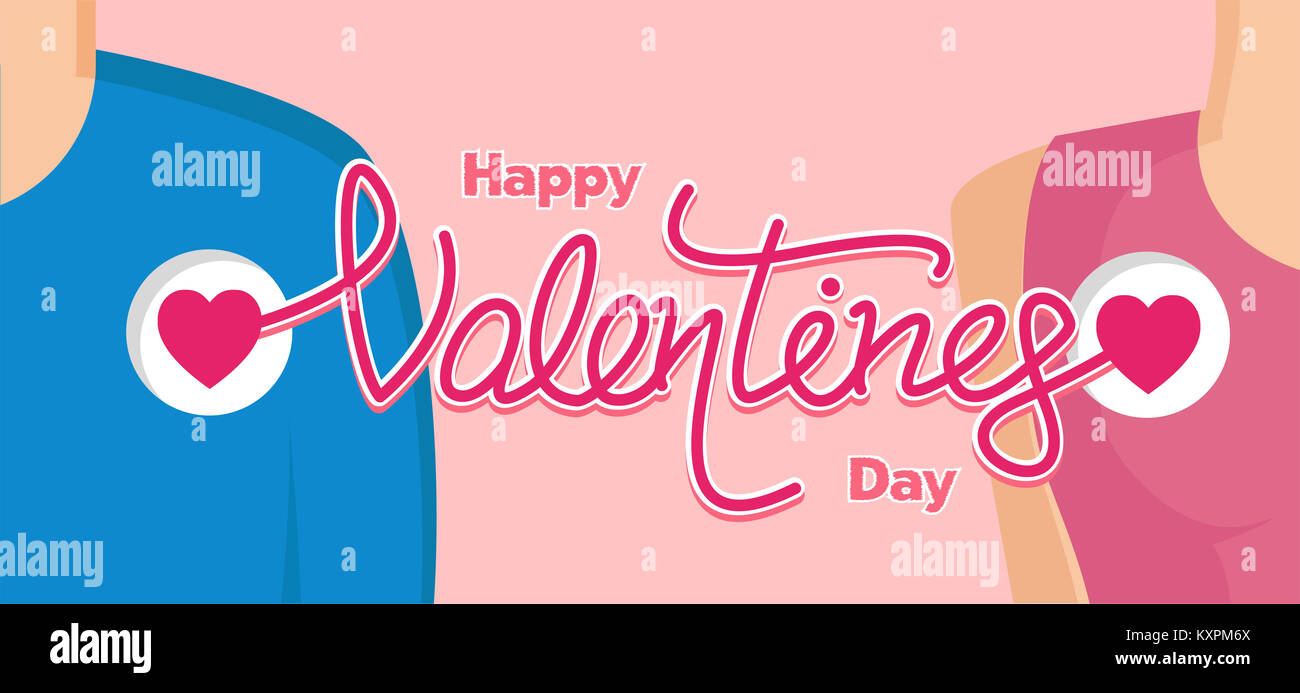 Happy valentine's day with couple for banner,background or card vector ...