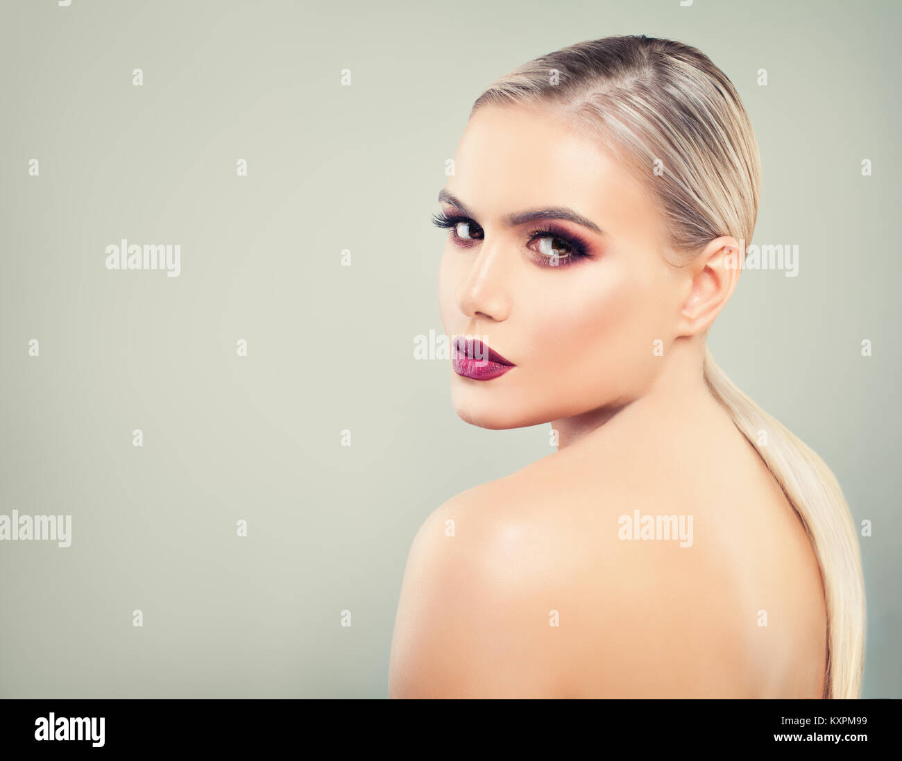 Young Woman Fashion Model with Healthy Skin Stock Photo - Alamy