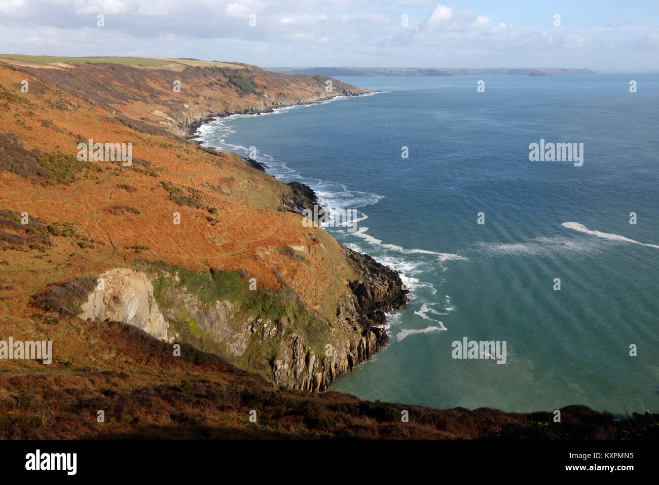 Lillery's Cove and Penlee Point from Rame Head, Cornwall, England, UK Stock Photo