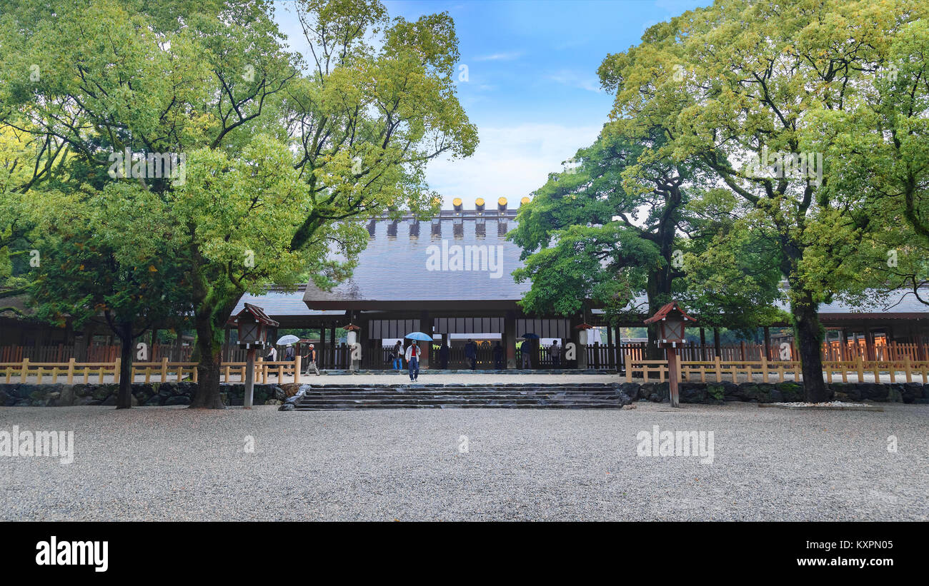 Atsuta-jingu (Atsuta Shrine) in Nagoya, Japan  NAGOYA, JAPAN - NOVEMBER 18, 2015: Atsuta Shrine is one of Shinto's most important shrines. It enshrine Stock Photo
