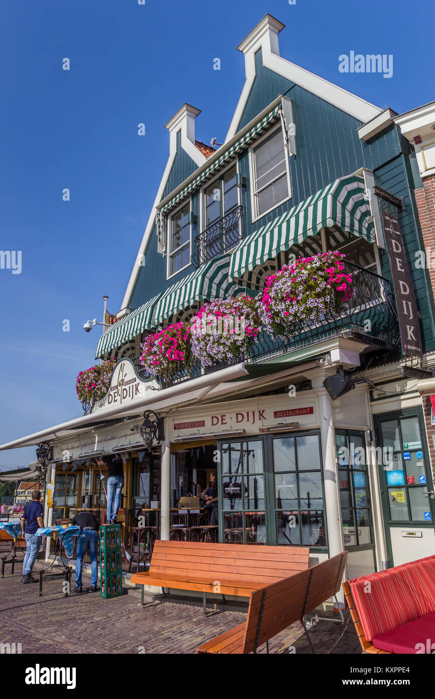 Cafe in a historic house in Volendam, Holland Stock Photo