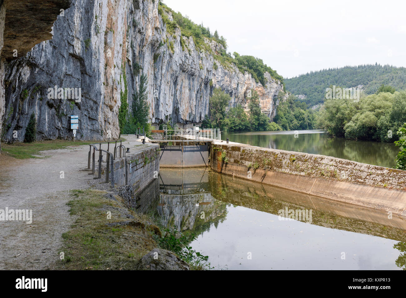 The River Lot canal system Stock Photo