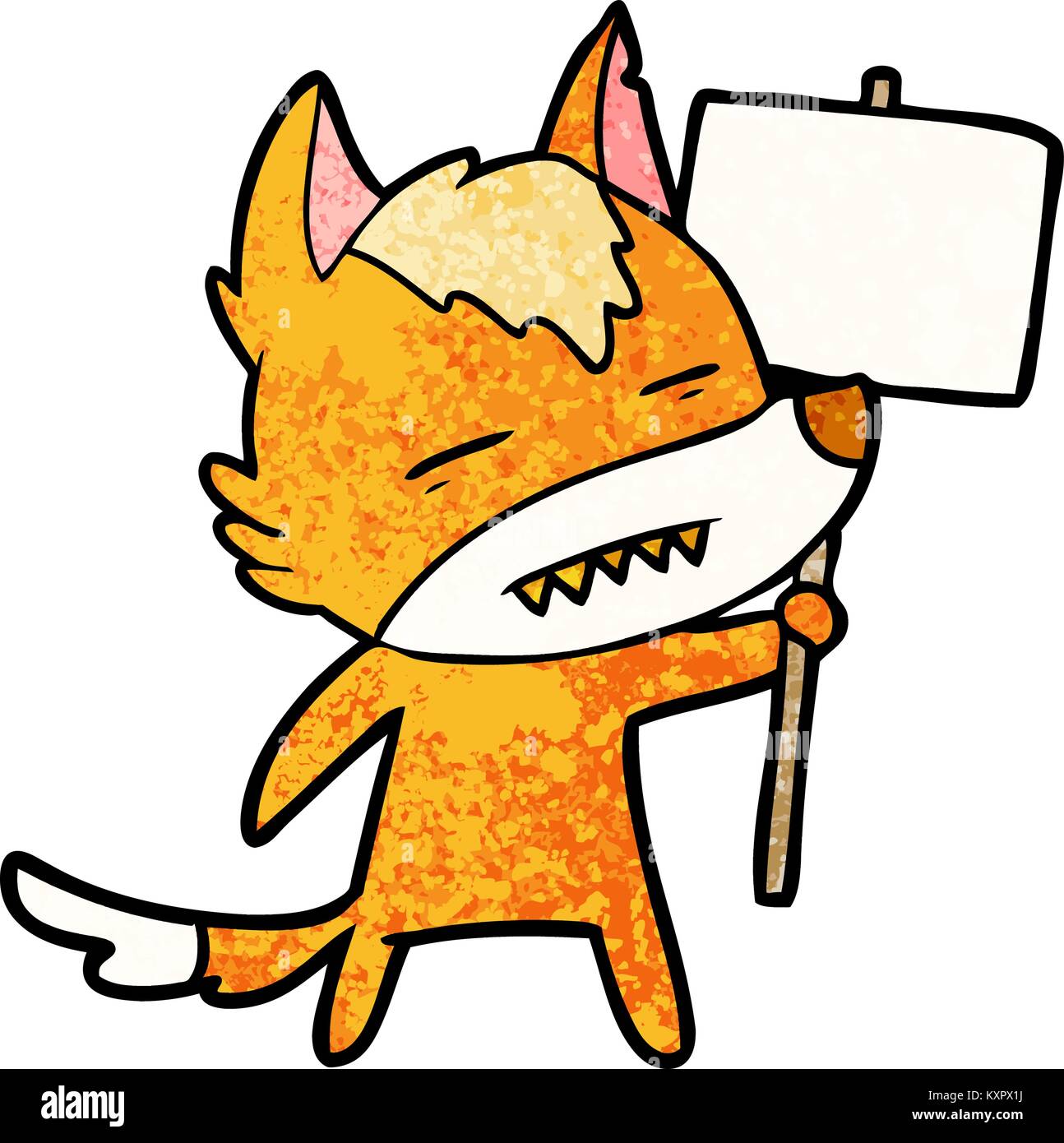 fox cartoon character with protest sign Stock Vector Image & Art - Alamy