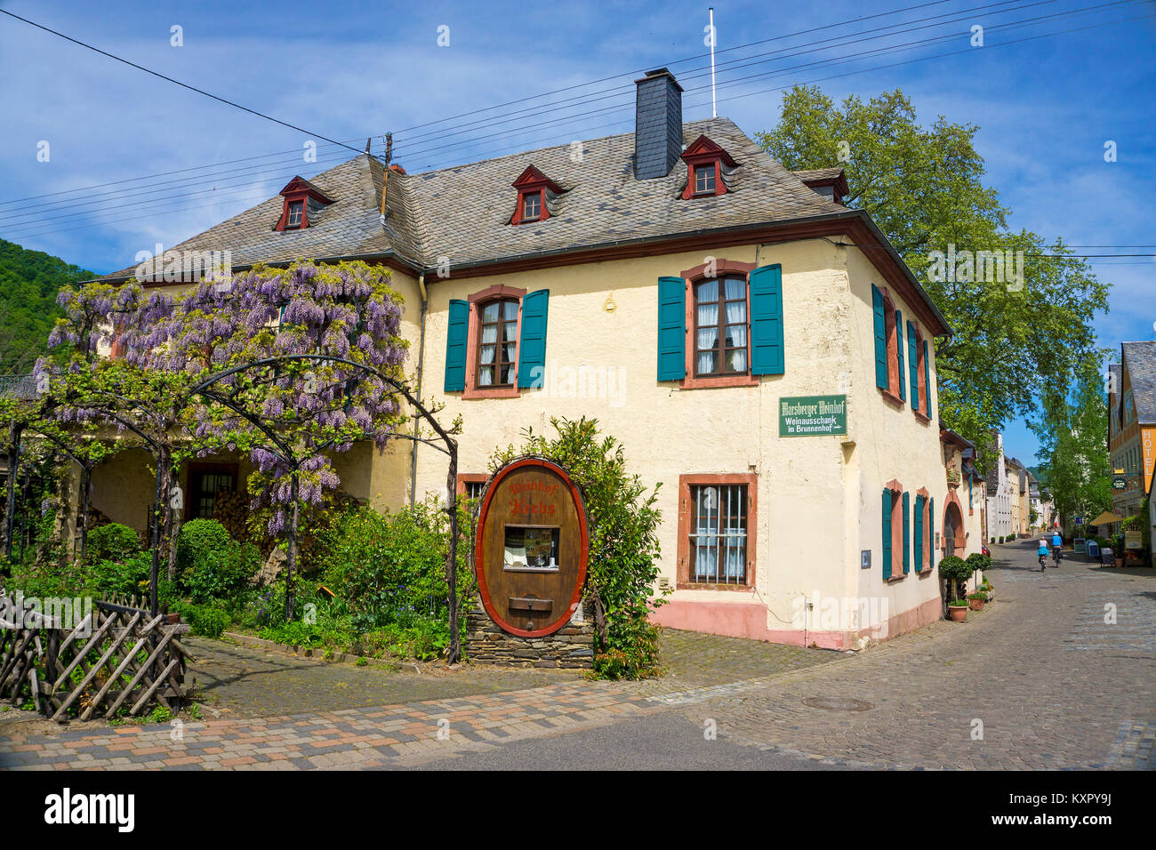 Vineyard estate 'Klaus Krebs' at Neumagen, Neumagen-Dhron is the oldest wine village of Germany, Moselle river, Rhineland-Palatinate, Germany, Europe Stock Photo